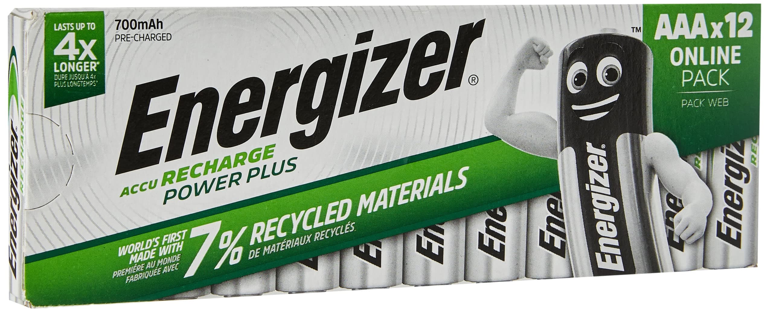 Energizer AAA Rechargeable Batteries Pack, Recharge Power Plus, 12 Pack
