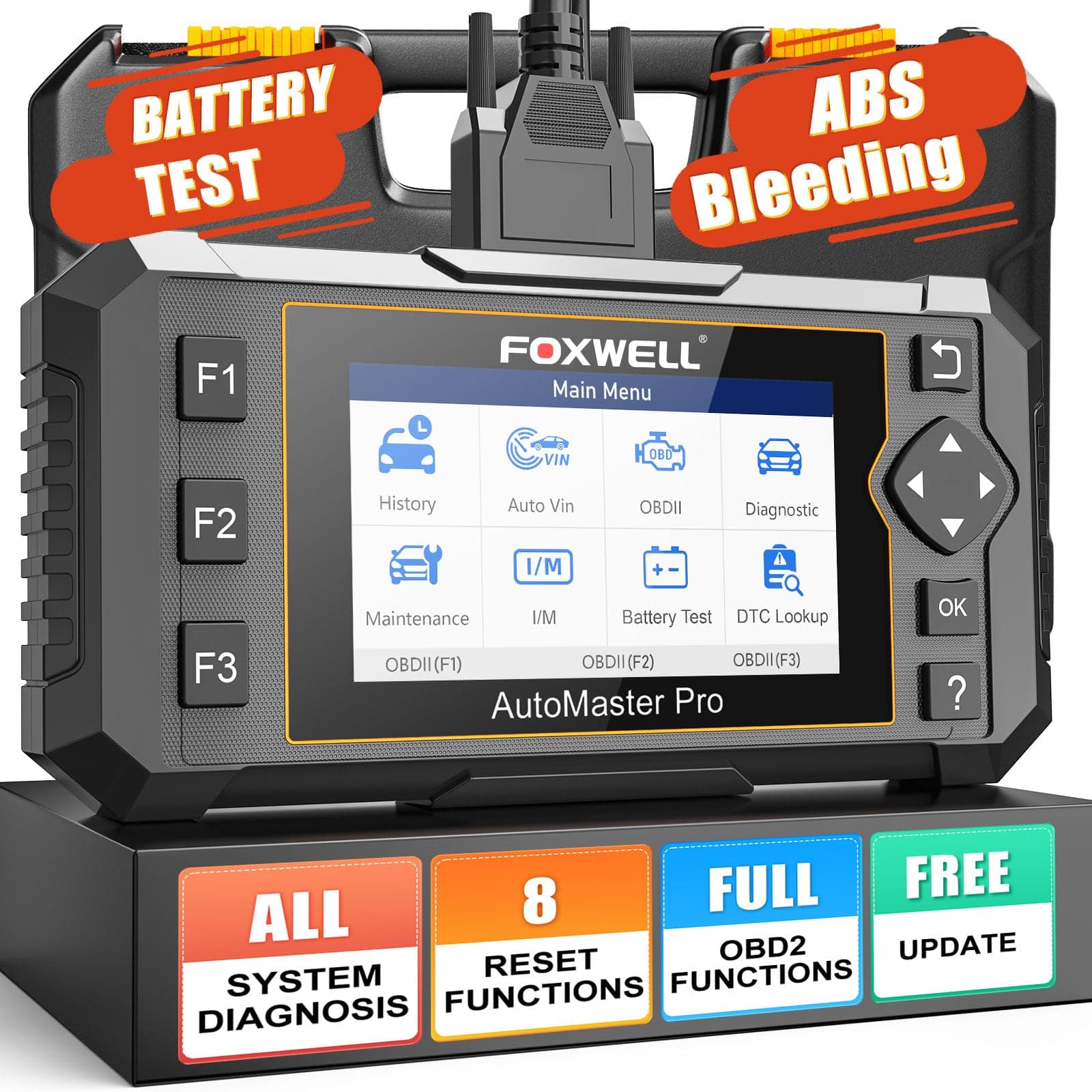 2025 FOXWELL NT624 Elite OBD2 Scanner, All System with 8 Resets ABS Bleeding/SAS/Oil/TPS/EPB/BRT/Injector/D-P-F Resets Battery Test Upgrade of NT614 Elite Car Code Reader Scan Tool for All Cars