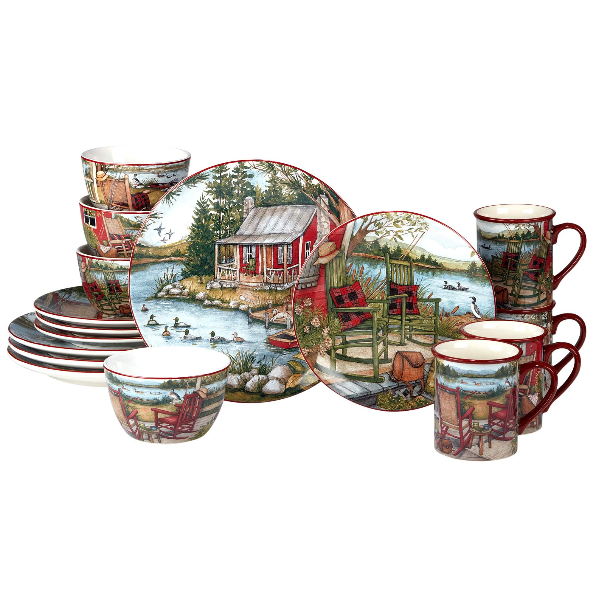 Certified InternationalLake Retreat 16 pc Dinnerware Set, Service for 4