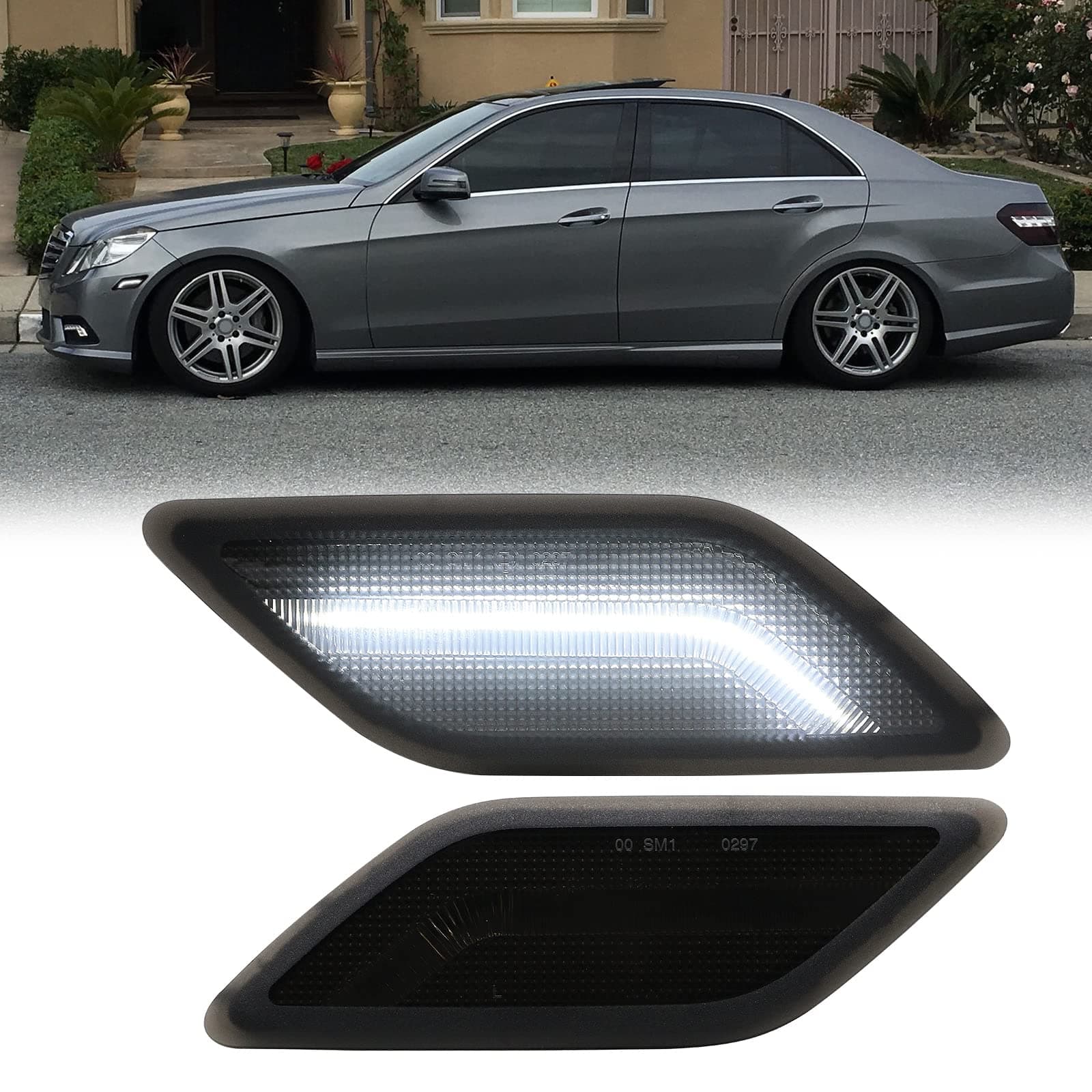 Side Marker Signal Lights Kits LED Compatible with E W212 Sedan&Wagon/for E350 Sedan&Wagon/for E550 Seadan/for E63 AMG Sedan&Wagon 2010-2013/for E400 Hybrid 2013