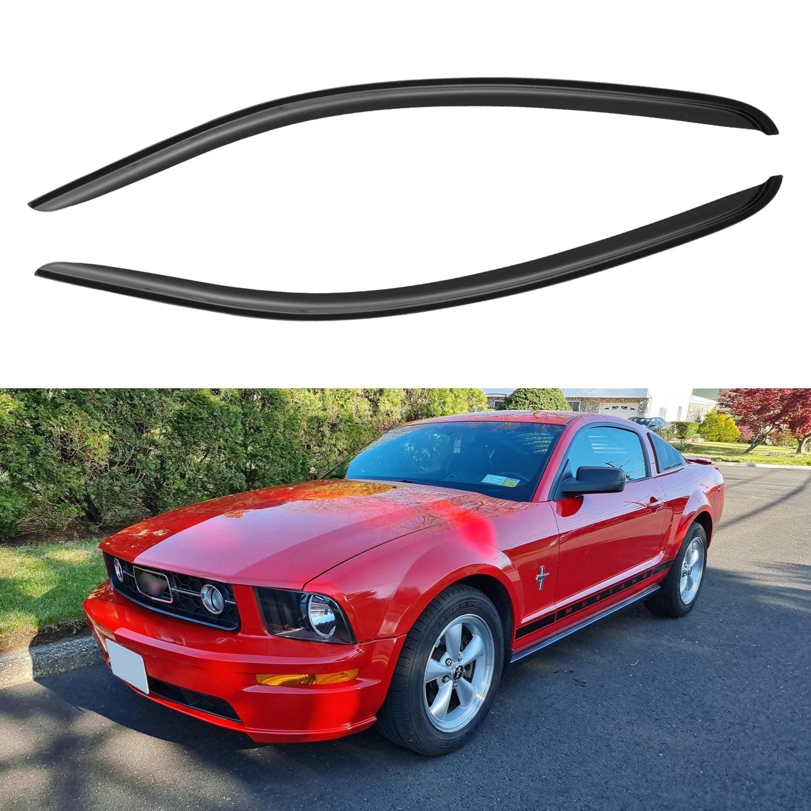 Window Visors Rain Guards Shield for 2005-2009 Ford Mustang, Out-Channel Window Vent Wind Deflectors Visors Shades for 05-09 Ford Mustang