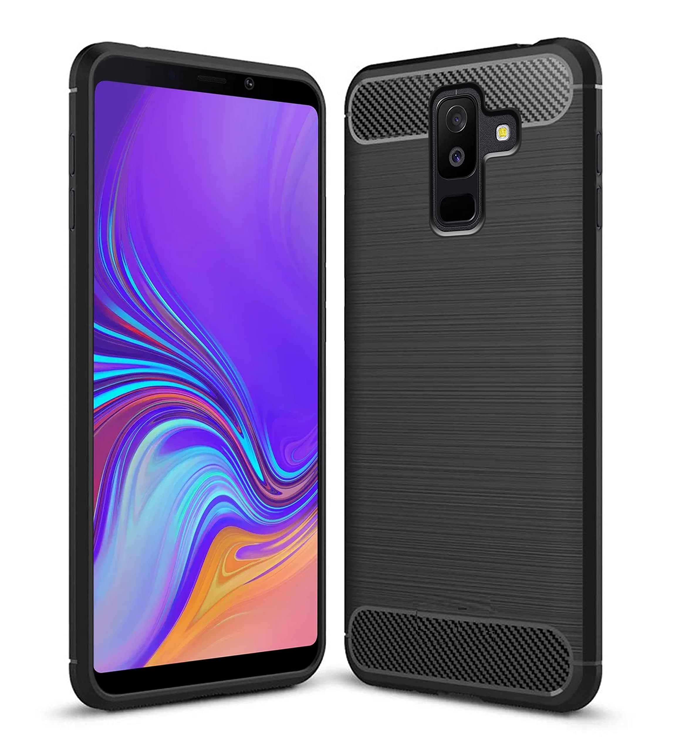 Zapcase Back Cover Case for Samsung Galaxy A6 Plus | Compatible for Samsung Galaxy A6 Plus Back Cover Case | 360 Degree Protection | Soft and Flexible (TPU | Matte Black)