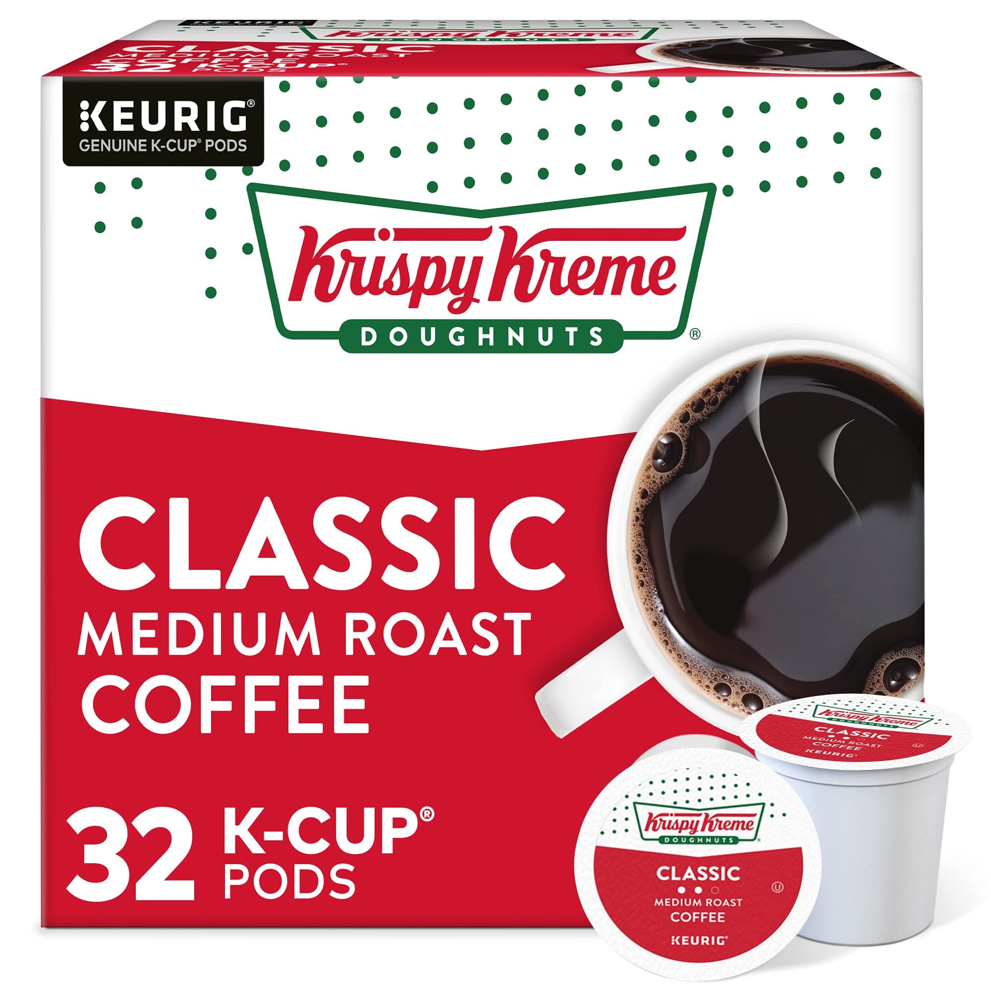 Krispy Kreme Classic Keurig Single-Serve K-Cup Pods, Medium Roast Coffee, 32 Count