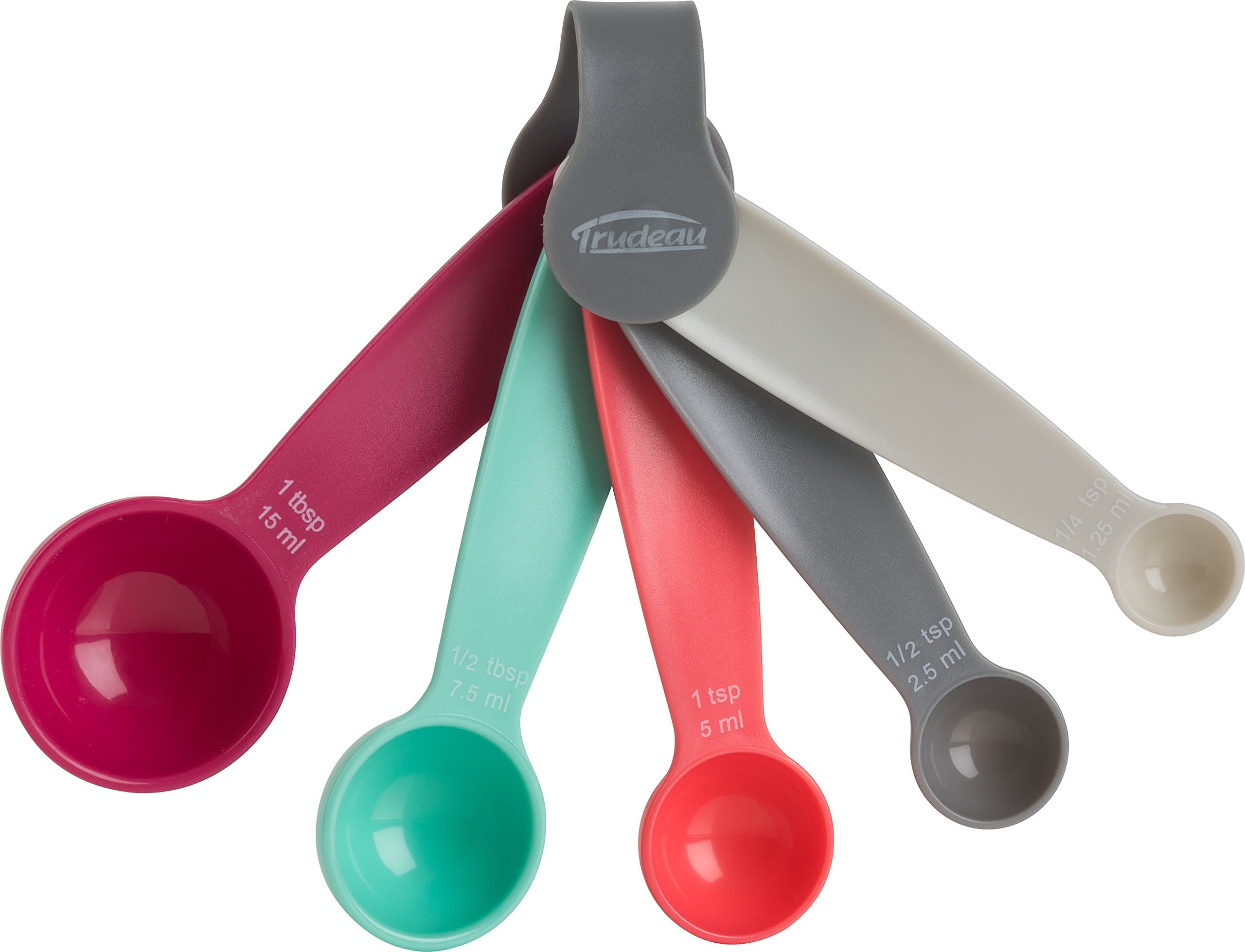 Trudeau09913080 5 Pieces Measuring Spoon Set - Assorted, Multi-Colour, Plastic