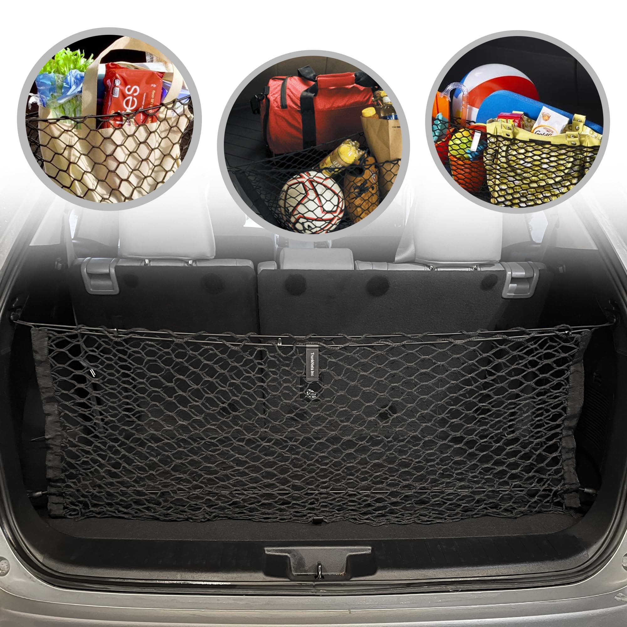 Envelope Style Trunk Mesh Cargo Net for Toyota Highlander 2020-2023 Car Accessories - Premium Trunk Organizers and Storage - Cargo Net for SUV Truck - Best Carrier Organizer for Toyota Highlander