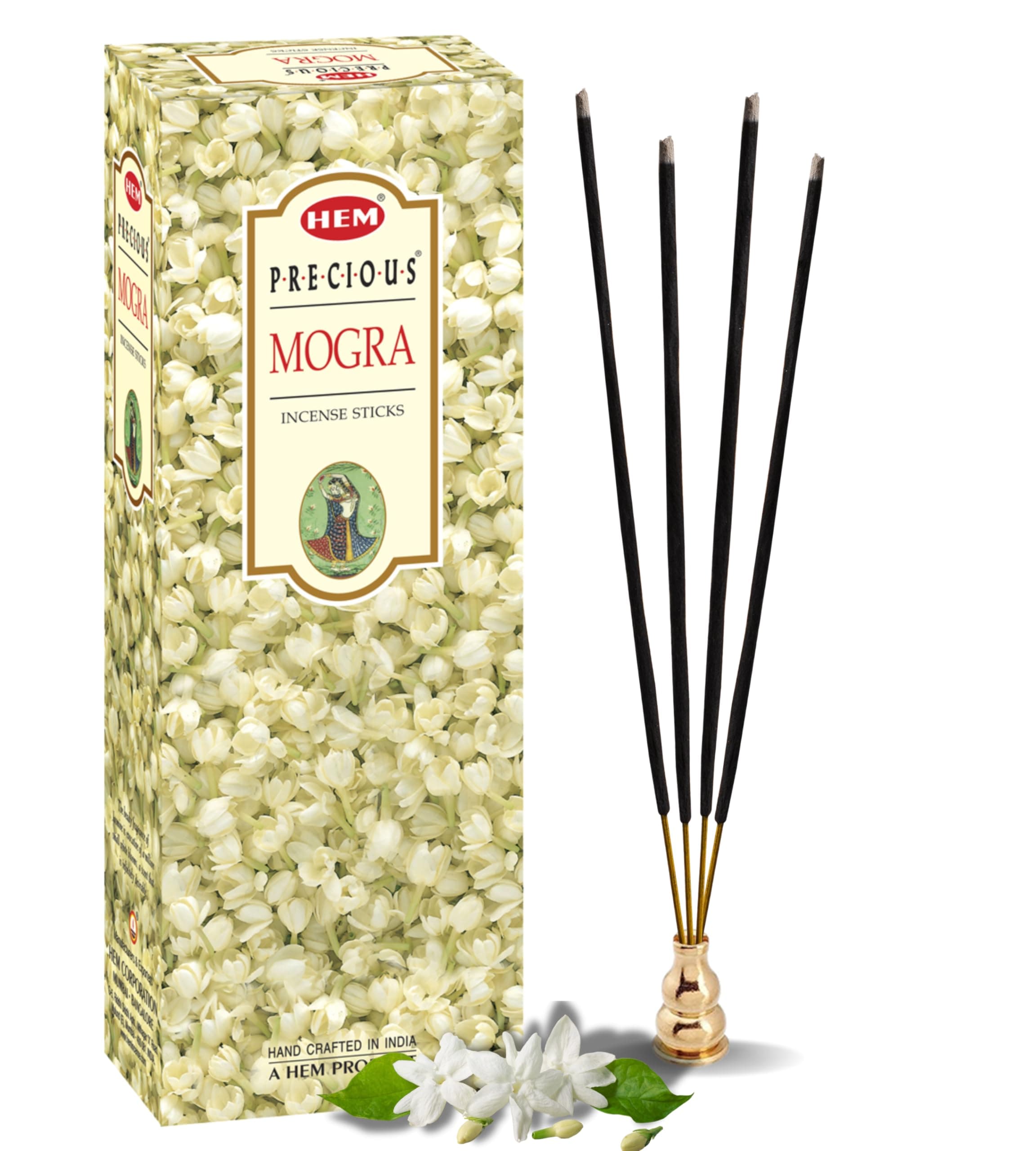 Hem Precious Mogra Incense Sticks (3.6" X 2.4" X 10", Black)