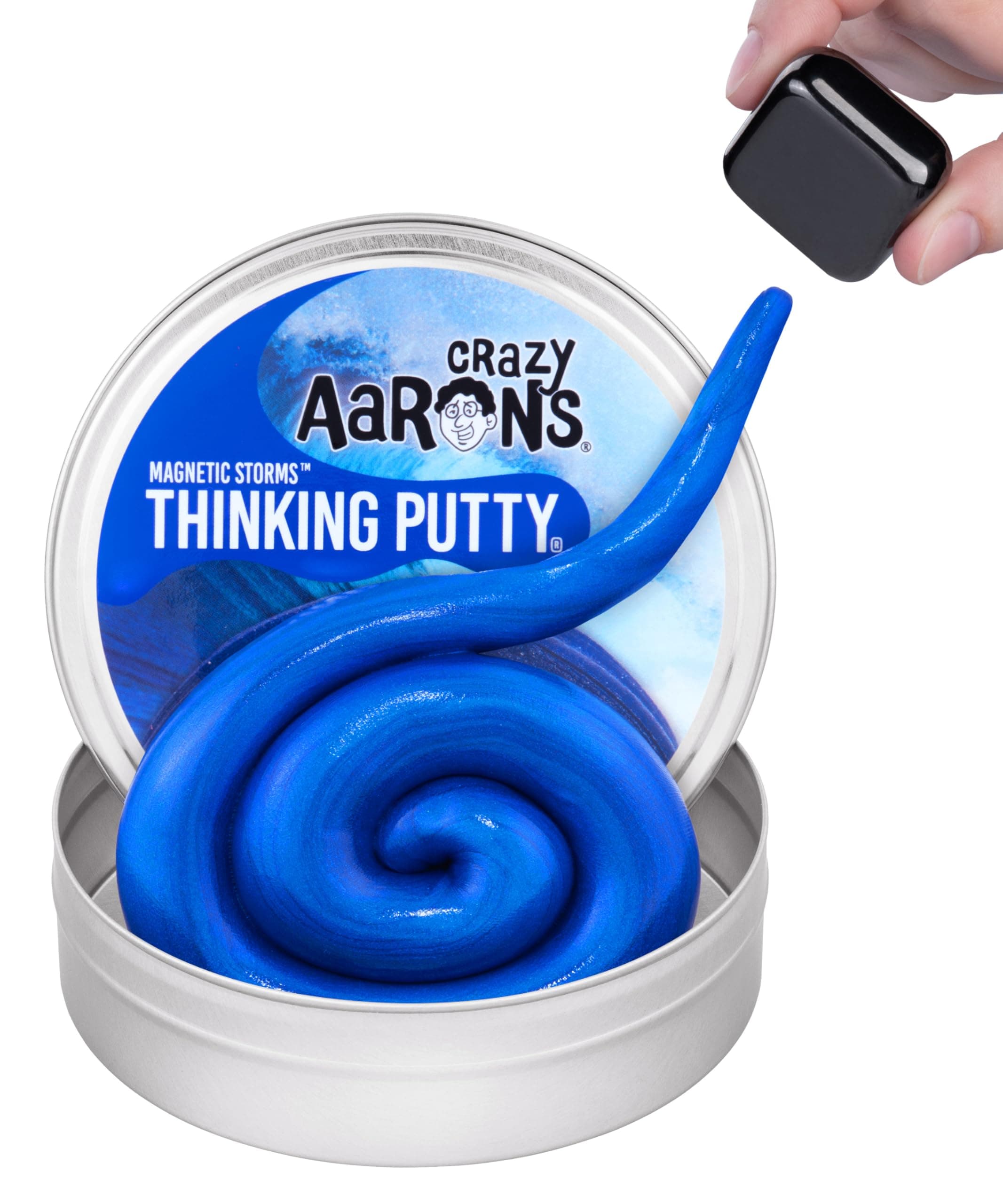 Crazy Aaron's Thinking Putty - Tidal Wave - Super Magnetic Sensory Putty for Kids and Adults in a 4" Tin - Creative and Endless Fun, Stress Relief Therapy Toys, Never Dries Out