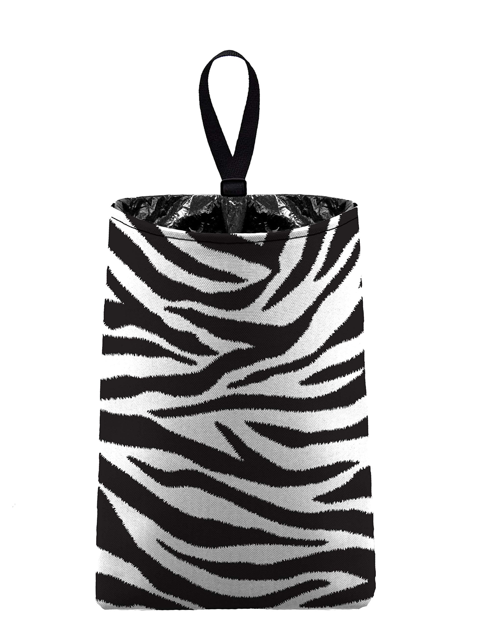 Auto Trash (Zebra Stripes) by The Mod Mobile - car Trash Bag Litter Bag Garbage can for Your Automobile