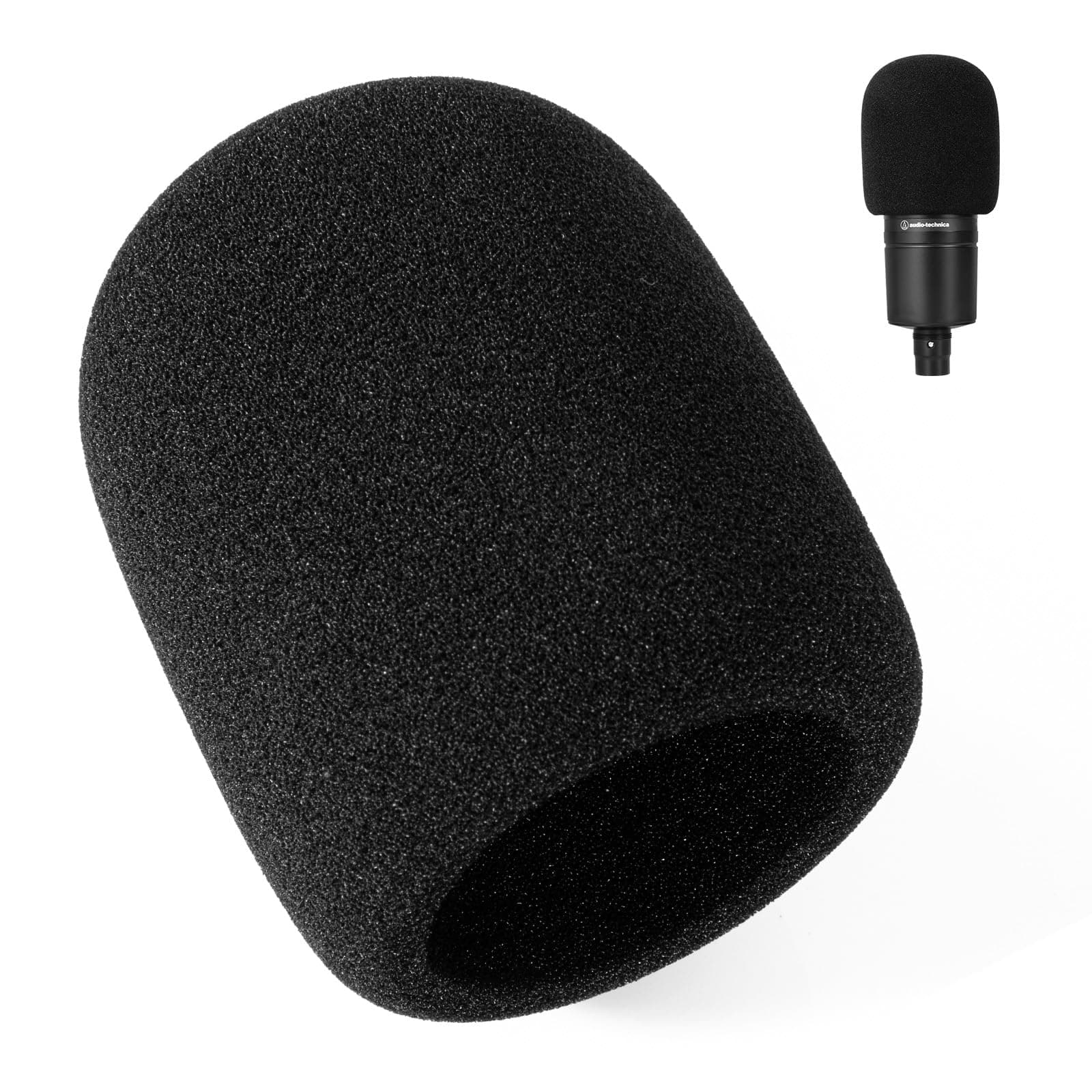 Pop Filter/Windscreen for Audio-Technica AT-2020 AT-2035 AT-2040 AT-2050 ATR2500 ATR2500X AT-4040 Microphones, Foam Mic Cover for Filtering Plosives and Hissing Noise (Foam-Black)