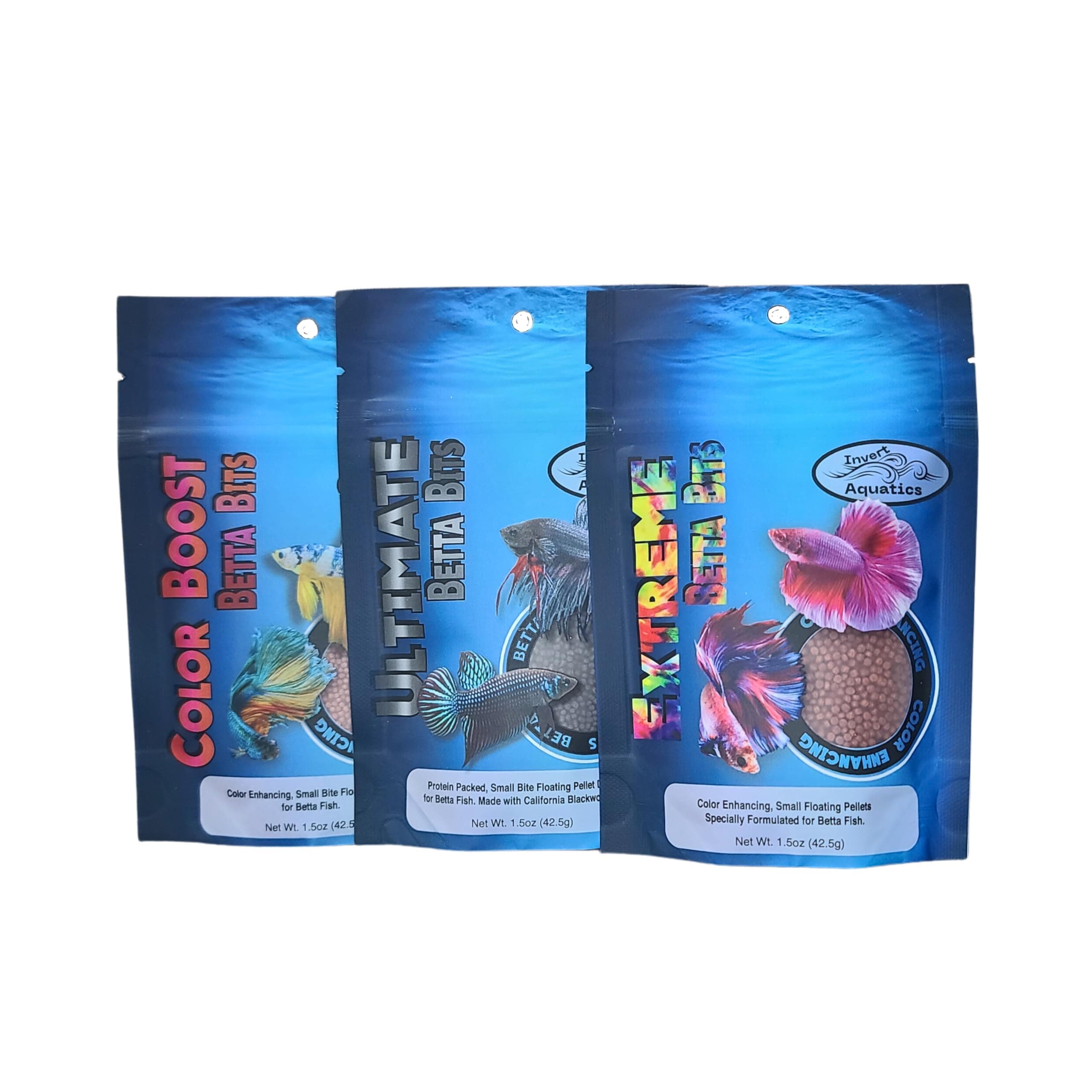 Betta Bits Variety Pack - 3 Different Betta Foods - Extreme Color, Ultimate & Color Boost!
