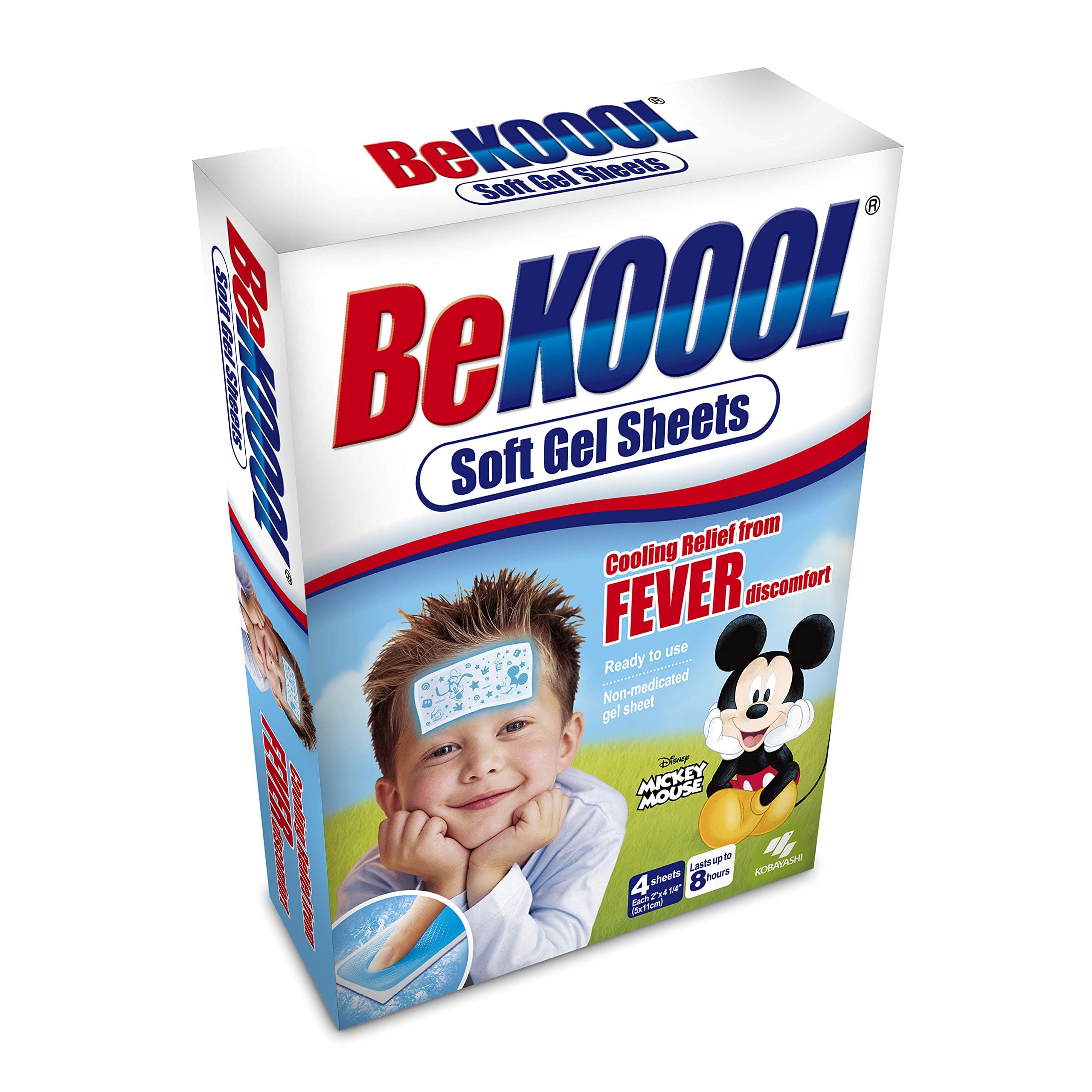 Be Koool Fever Soft Gel Sheets For Kids, Immediate Cooling Relief from Fever Discomfort, 12 Sheets
