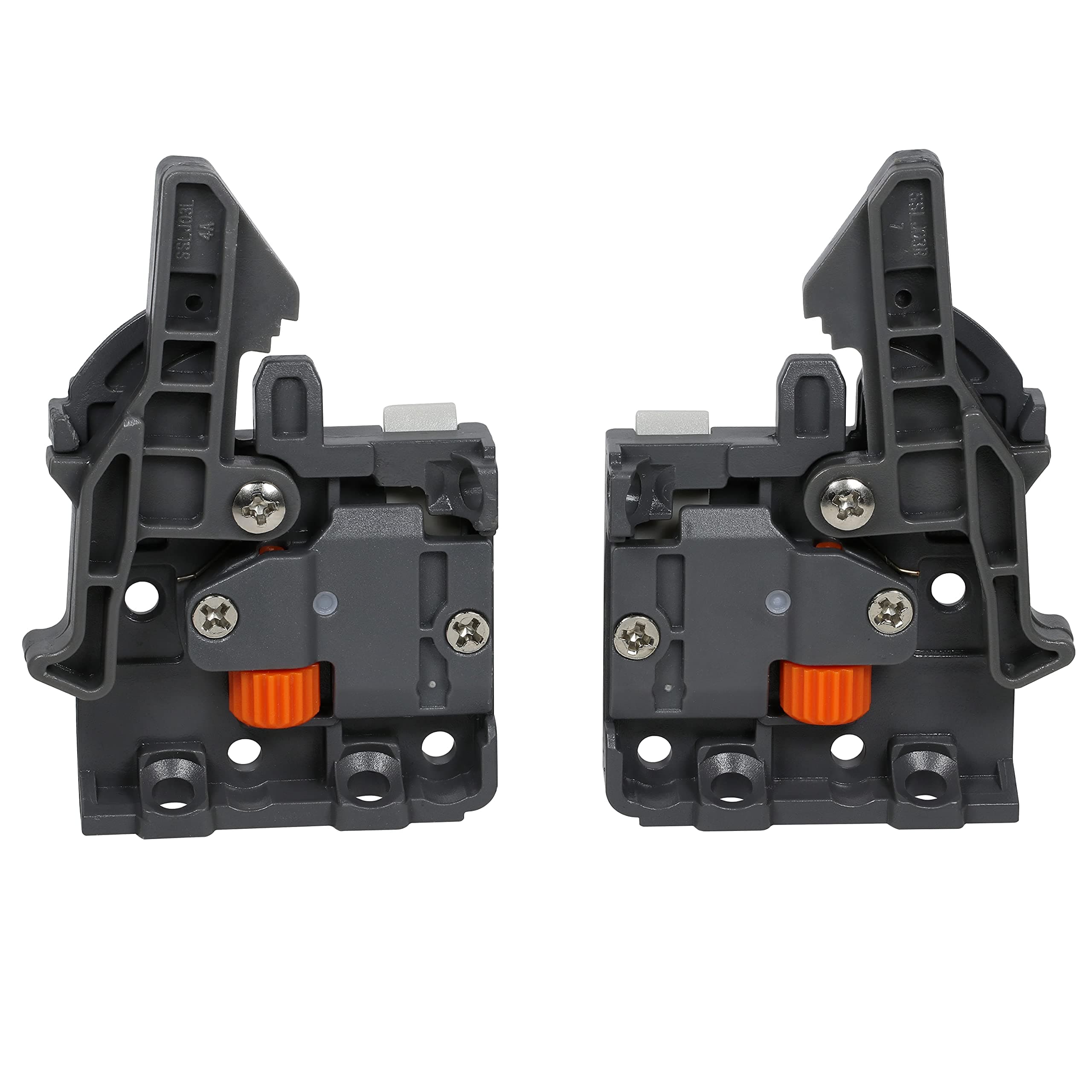 6 Pairs of DTC Undermount Drawer Slide Plastic Front Locking Device, Grey with Screws Included