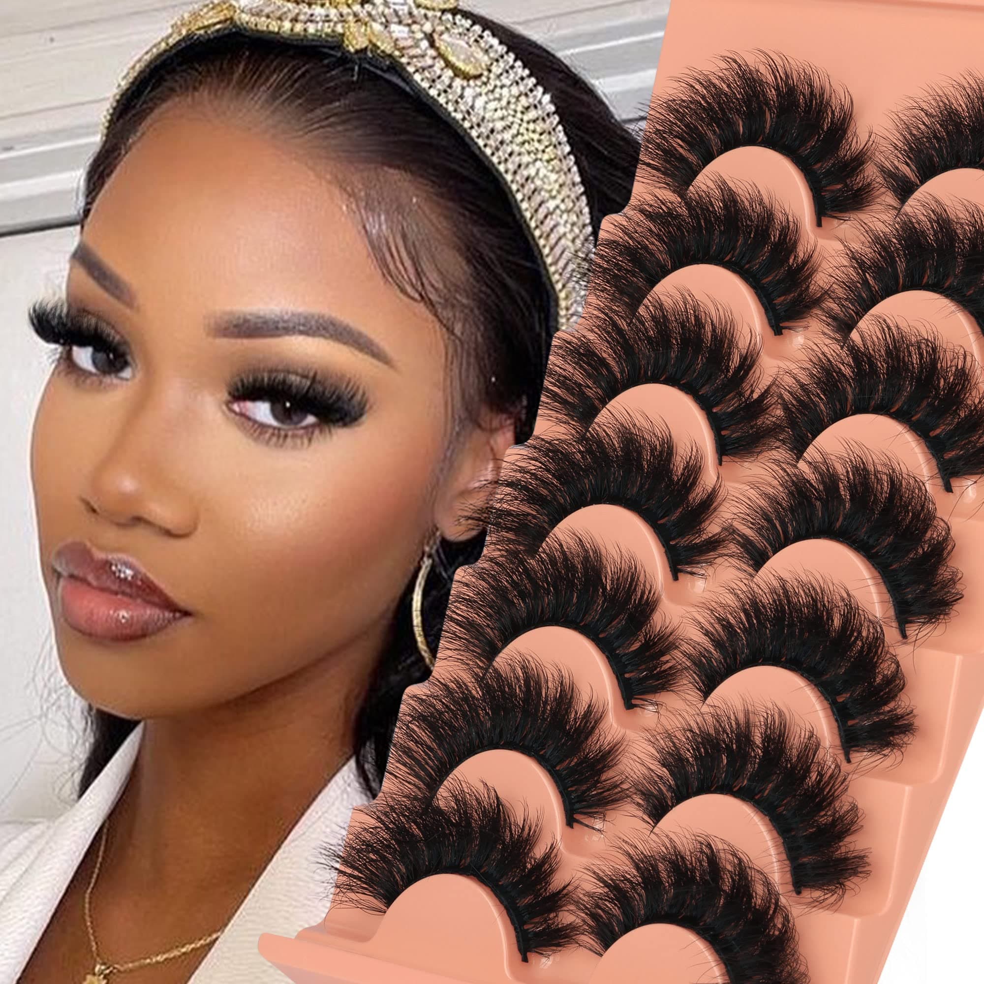 Mink Lashes Full Volume False Eyelashes 18mm Dramatic Faux Mink Eyelashes Natural Look Cat Eye Volume Eye Lashes Multipack by Focipeysa