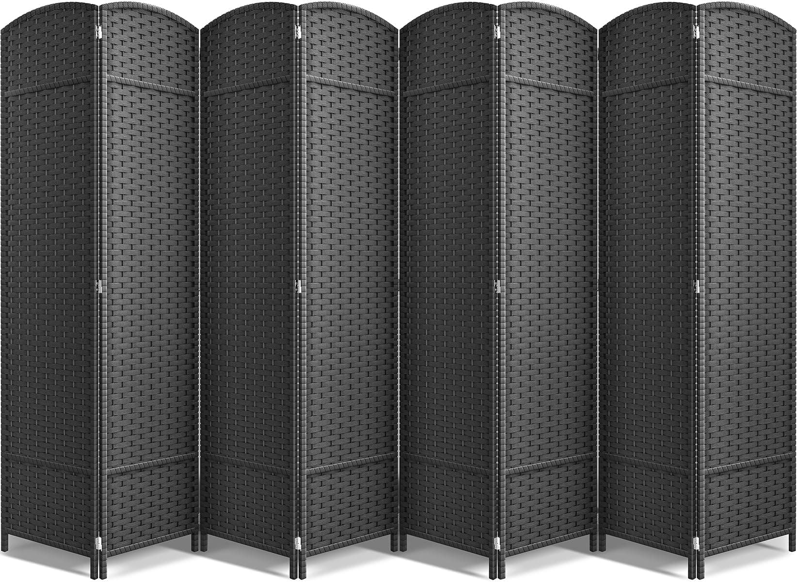 Sorbus 8 Panel Room Divider 6 ft. Tall - Privacy Screen, Extra Wide Double Hinged Panels, Mesh Hand-Woven Design, Partition Room Dividers and Folding Privacy Screens, Wall Divider for Room Separation