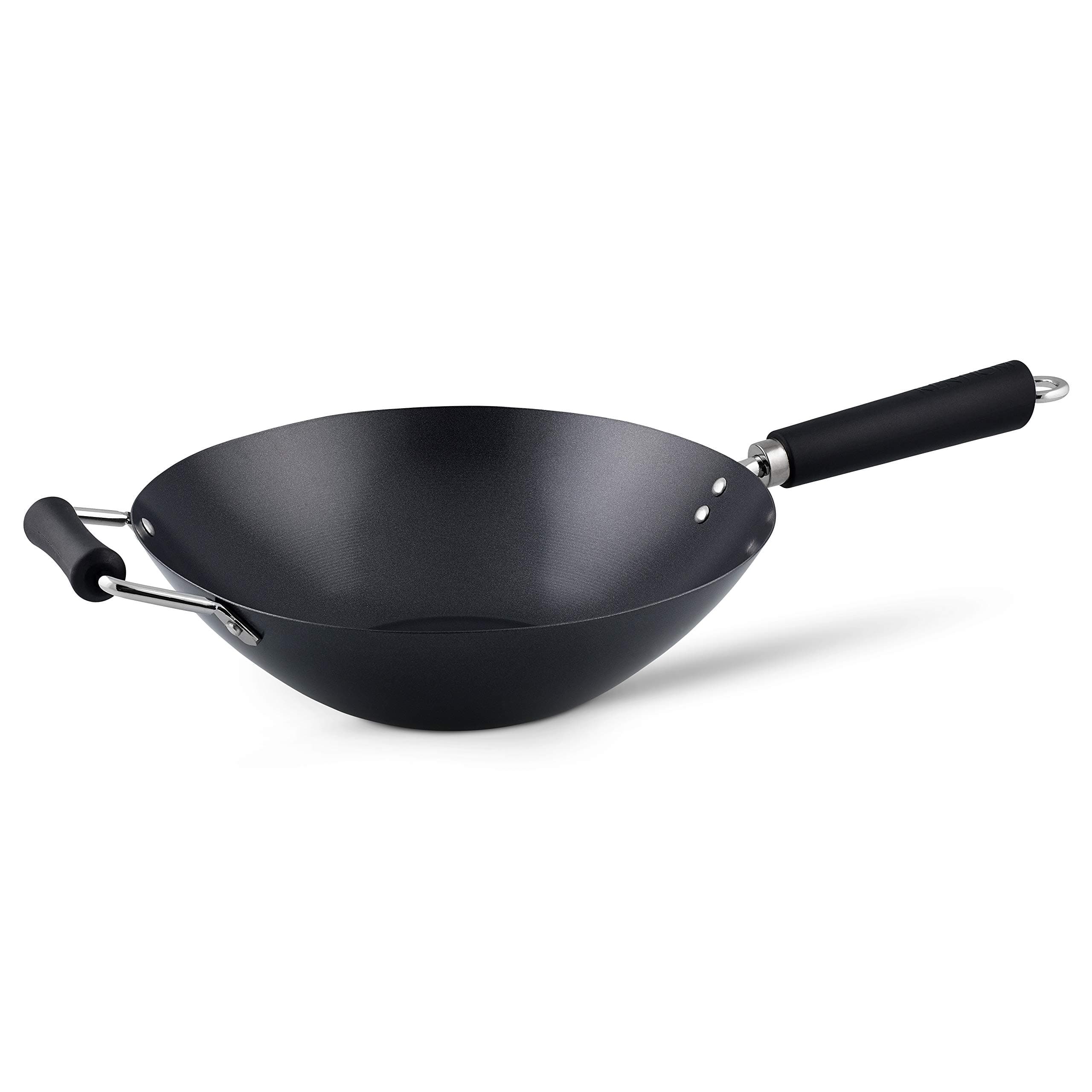 Carbon Steel Wok, Non-Stick, 31cm, Excellence, Induction Hobs Suitable/Metal Tool Safe/Phenolic Handle, Includes 1 x Chinese Wok Pan, Dishwasher Safe