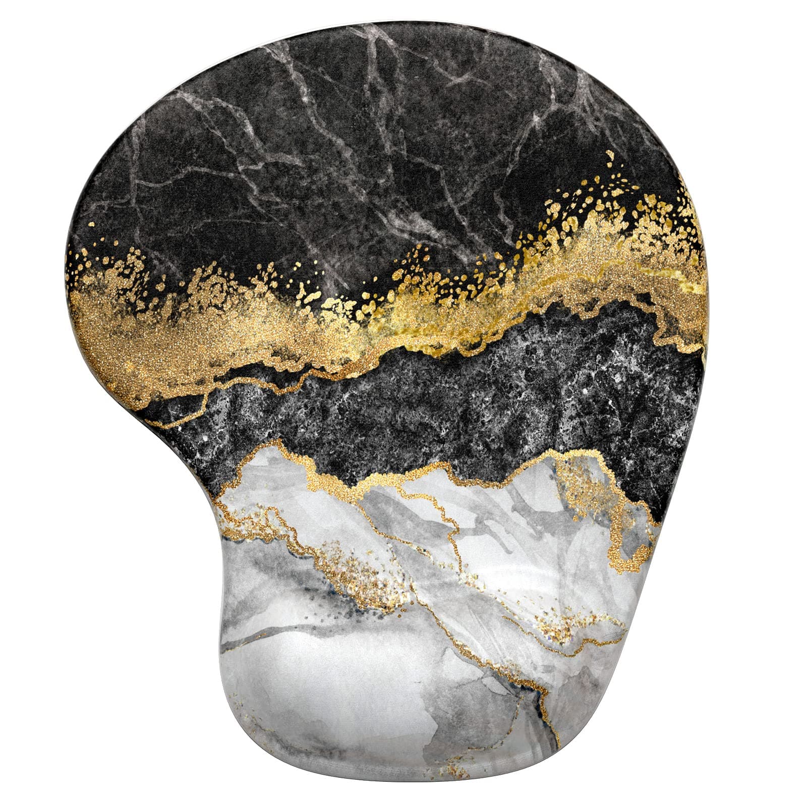 Hsurbtra Ergonomic Mouse Pad with Wrist Rest Support, Gel Mouse Pads with Non-Slip PU Base, Pain Relief Memory Foam Mousepad, Cute Mouse Pad for Laptop PC, Office Supplies Decro, Black Marble