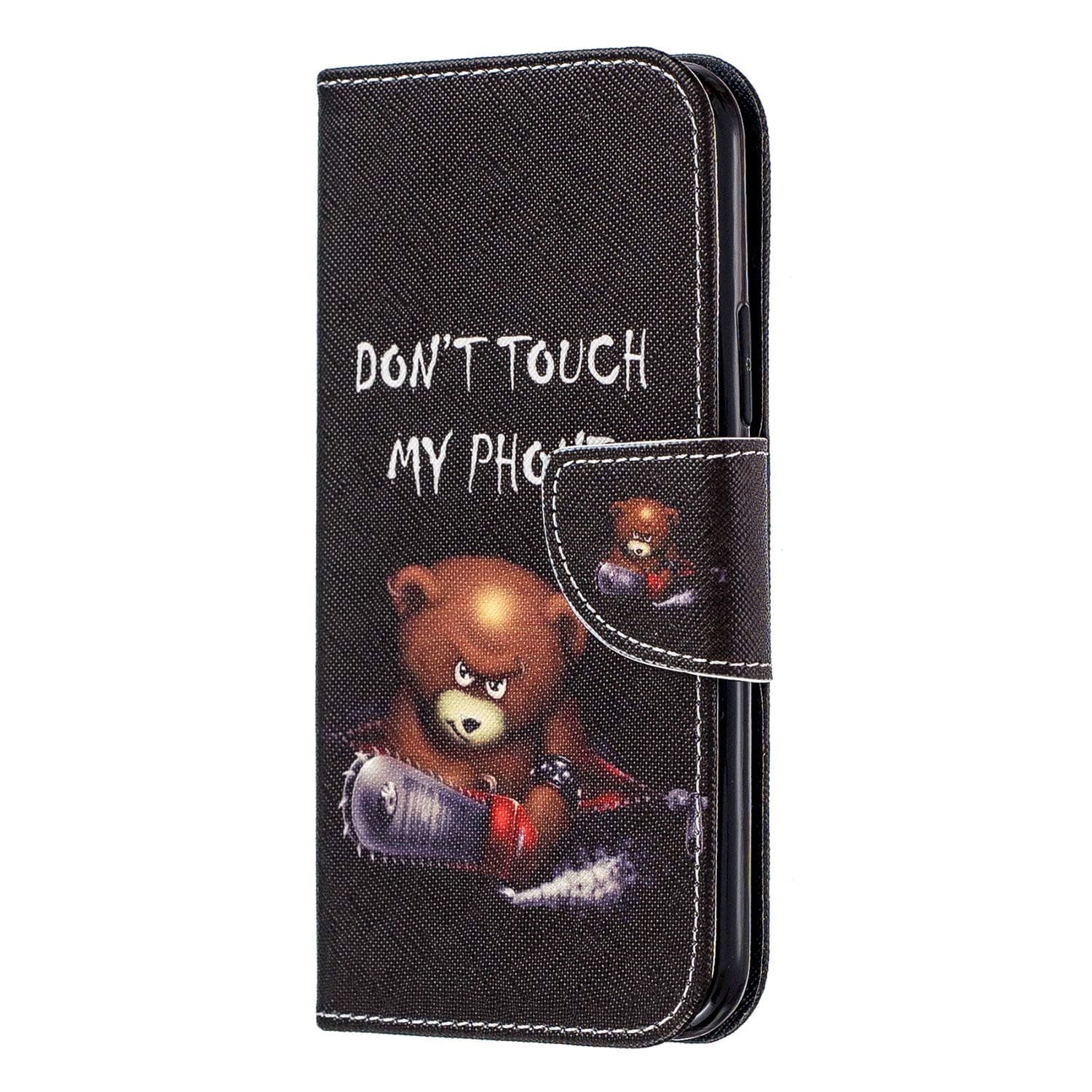 Fine Finet Case for iPhone 11 Pro Max, color Pattern Design Bumper Cover PU Leather Case Shockproof with Soft Rubber Silicone Back Holder Magnetic Closure Protective Cover - Angry Bear