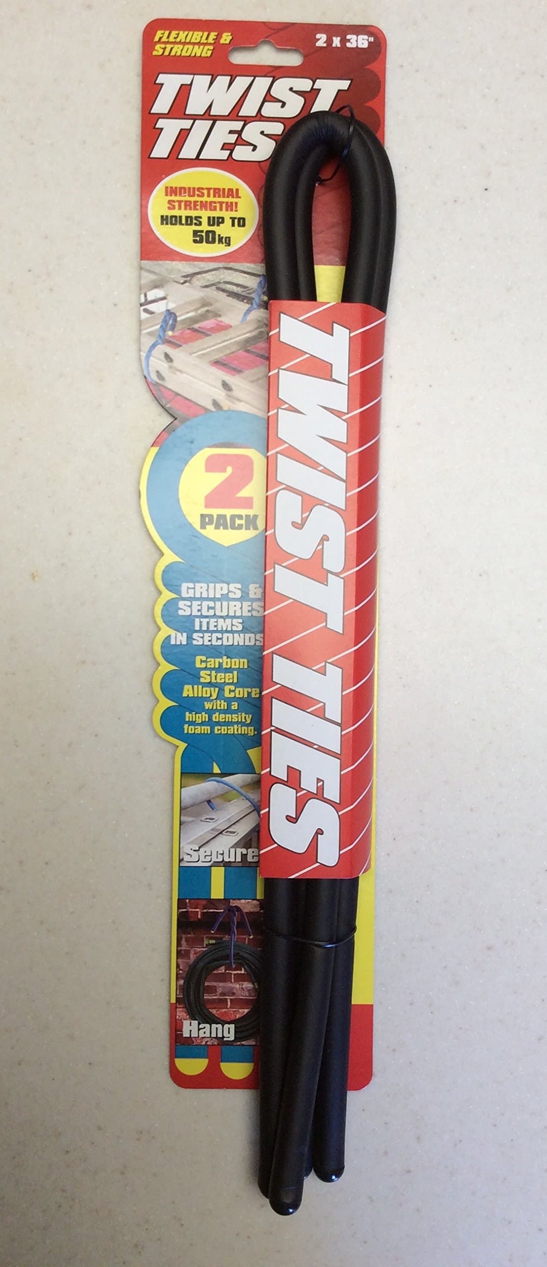 2 Pc Twist N Stay Store Heavy Duty Fastner Cable Zip Ties Organizing 36" Black