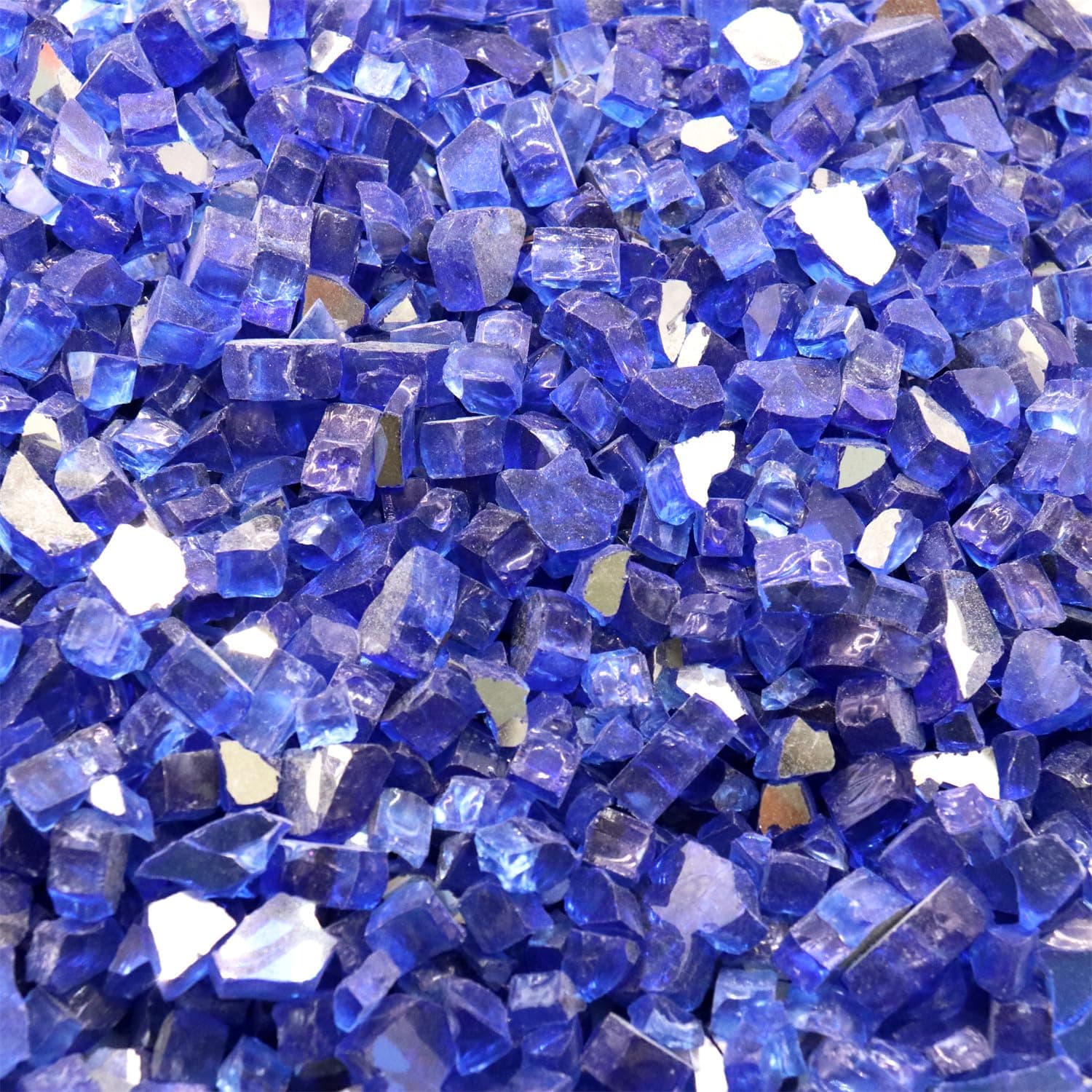 Fire Glass for Fire Pit - Cobalt Blue - 0.5 Inch 18 lbs - High Luster Reflective Tempered Glass Rocks for Natural or Propane Gas Fireplace or Fire Pit (0.5 Inch - Ref. Cobalt Blue, 18.00, Pounds)…