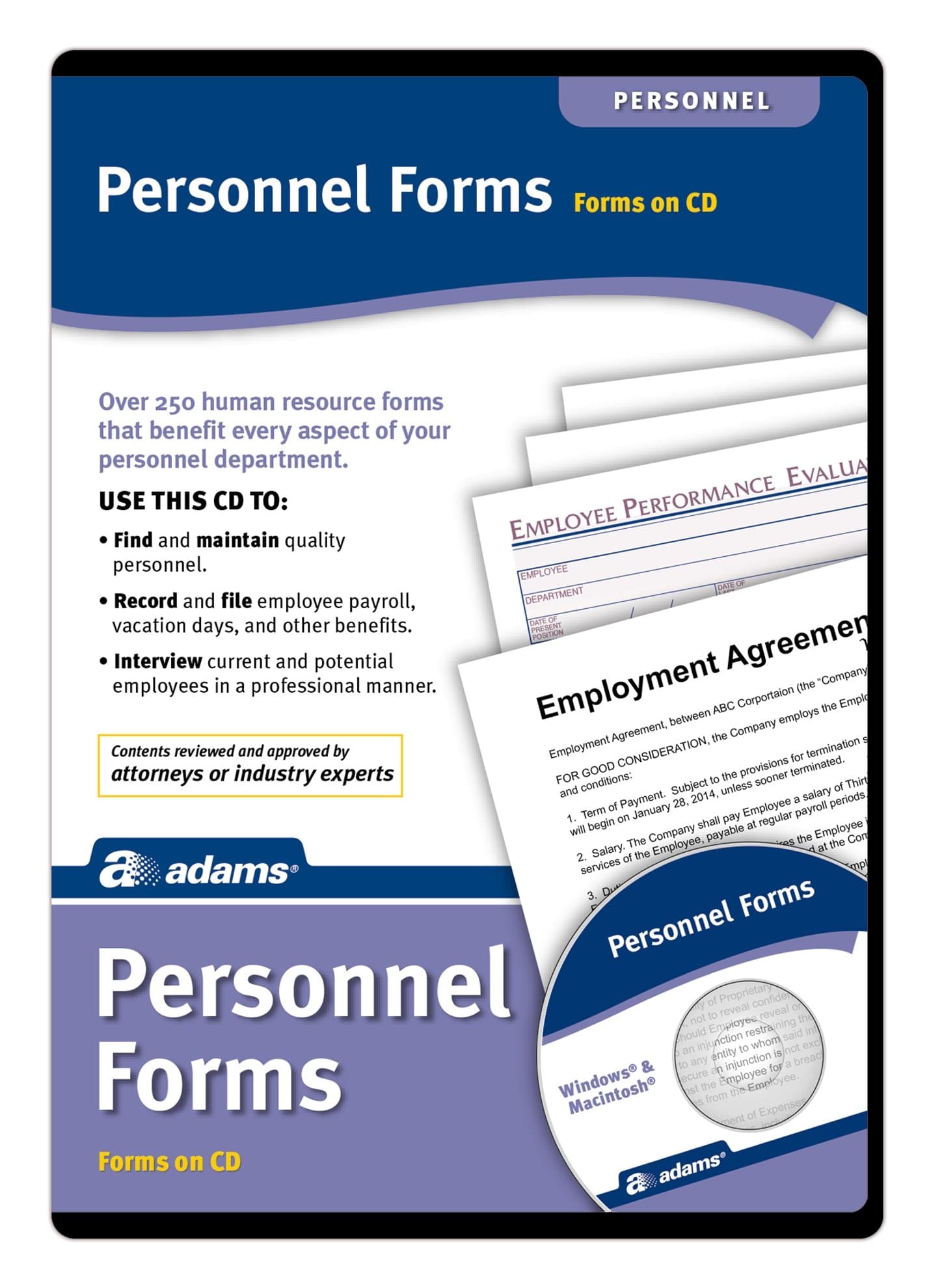Employee Personnel Forms CD, Over 250 Human Resource Forms on CD (HR453)