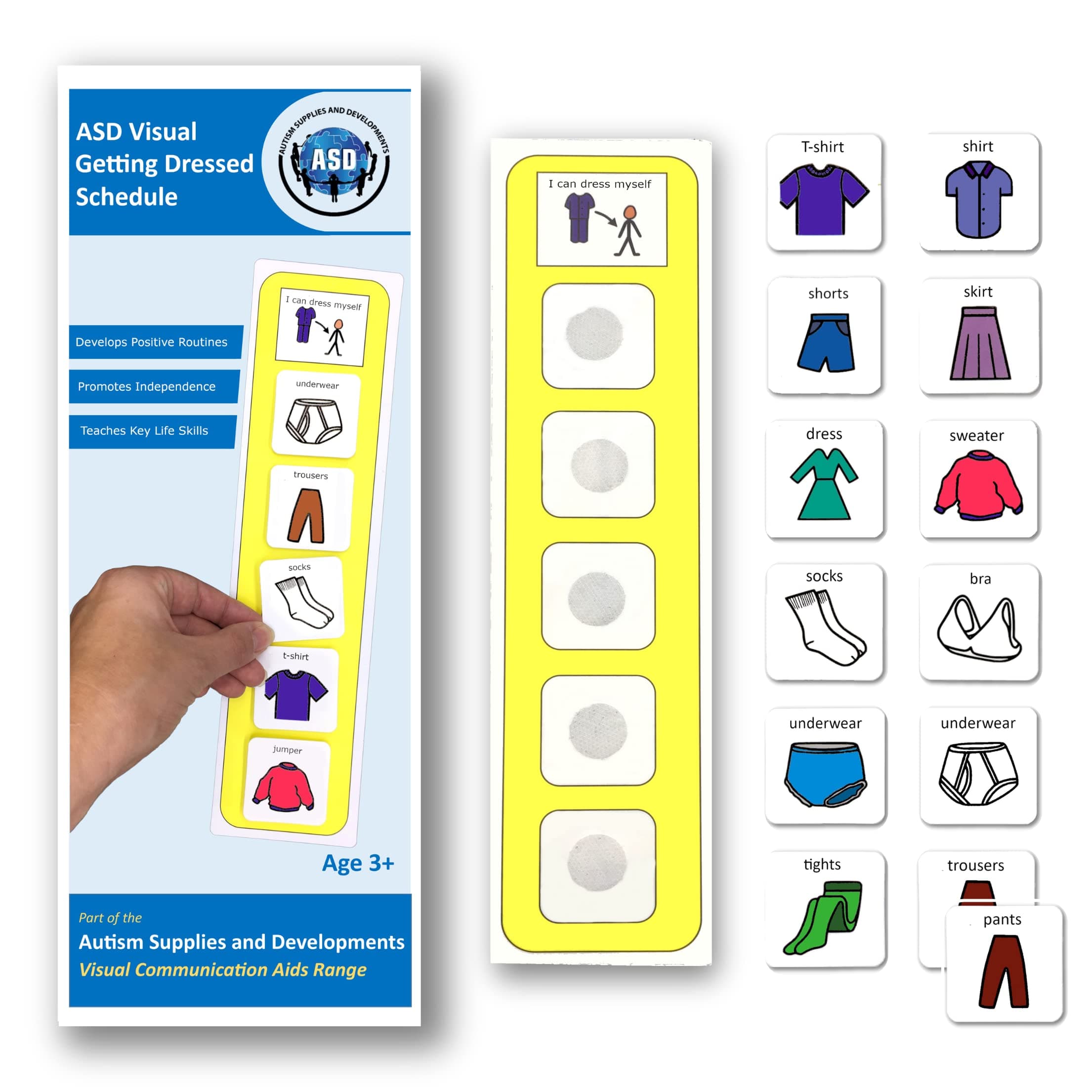 Visual Getting Dressed Schedule – Getting Dressed Routine Timetable Cards compatible with PECs Symbols & Boardmaker PCS (for non-verbal, ADHD, ASD, Autism, Kids, Children, Toddlers) (English)