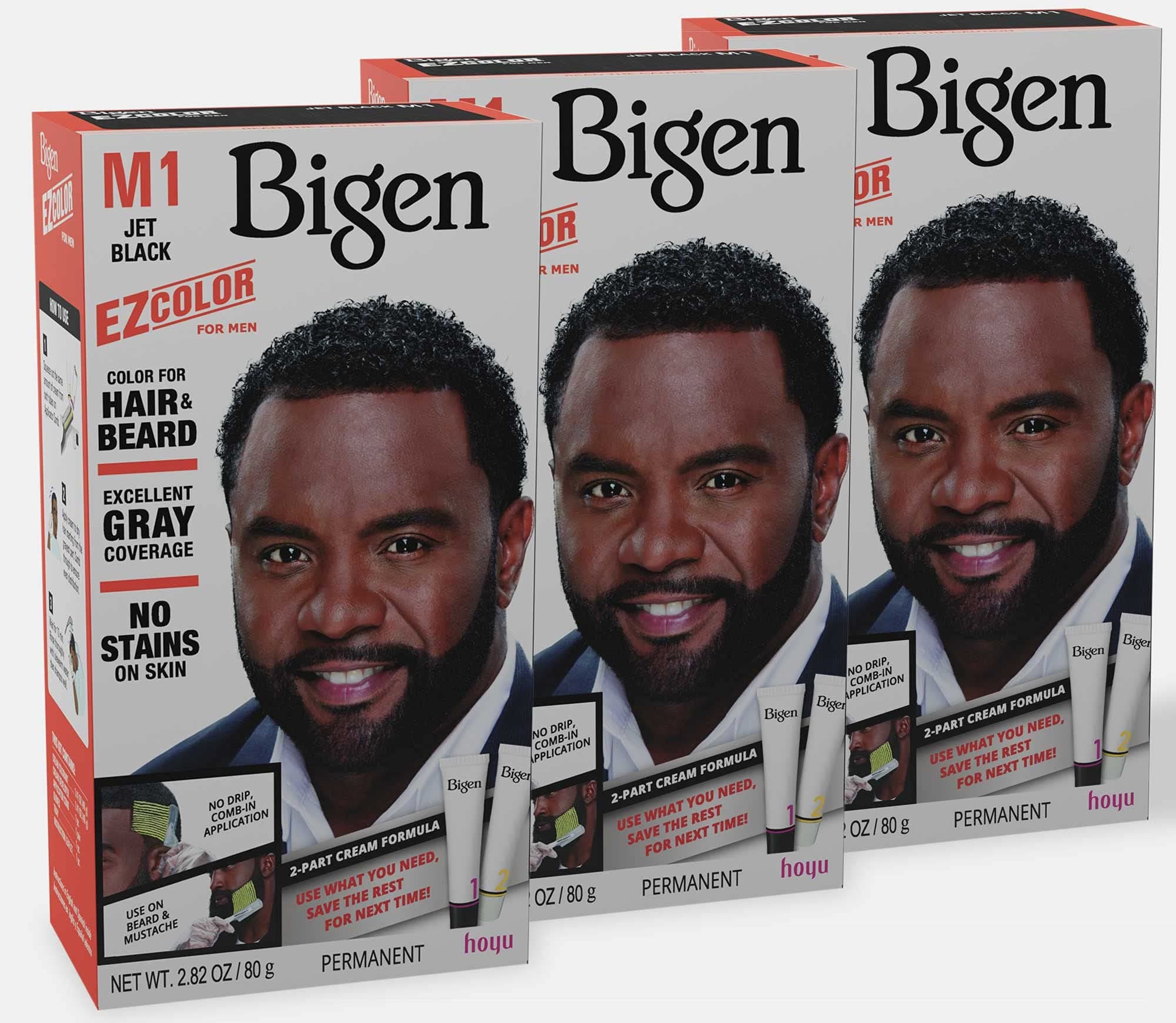 M1 Bigen EZ Color for Men Jet Black - 3 Pack