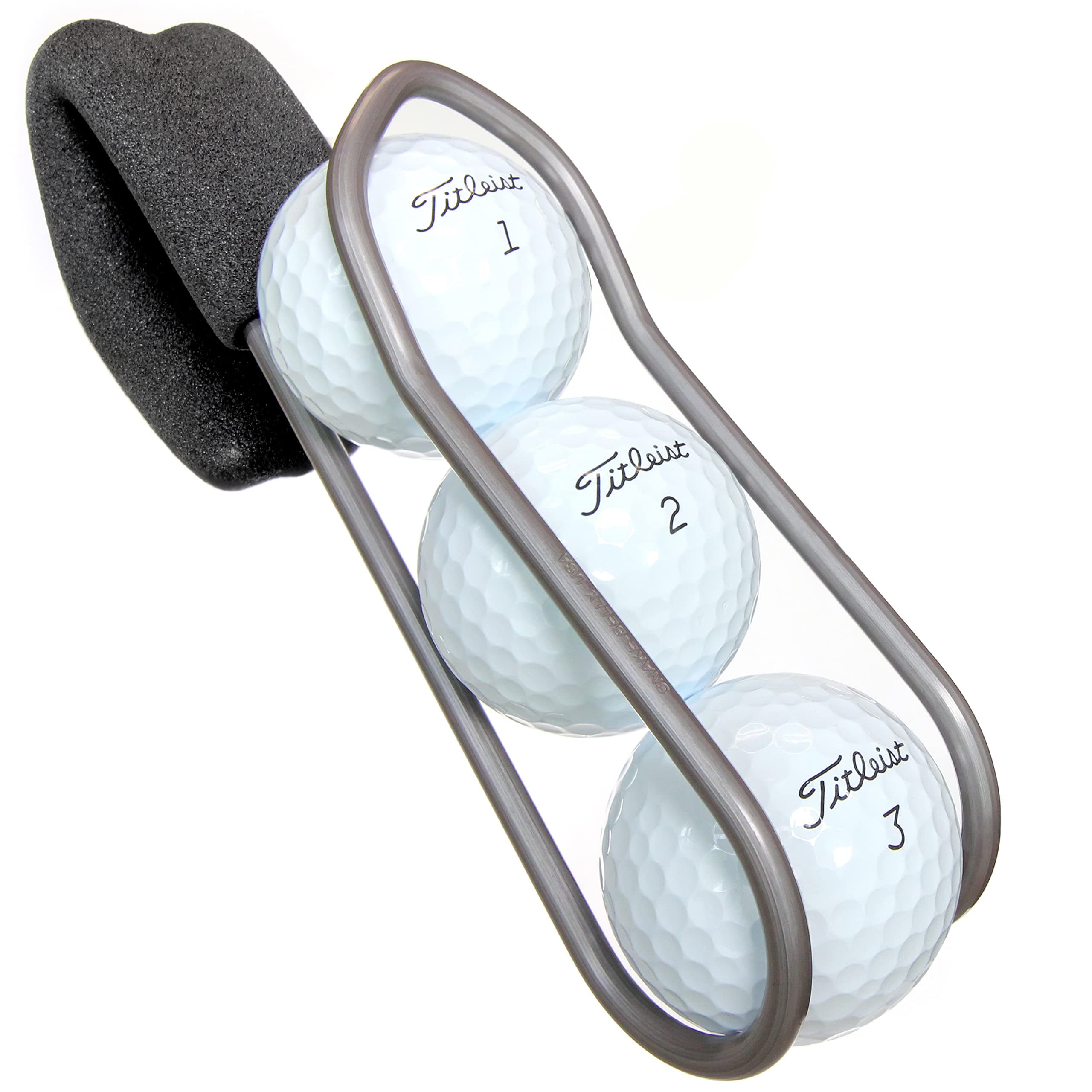 SnakeBelly Golf Ball Holder - PRO with Quick-Draw Release (Silver)