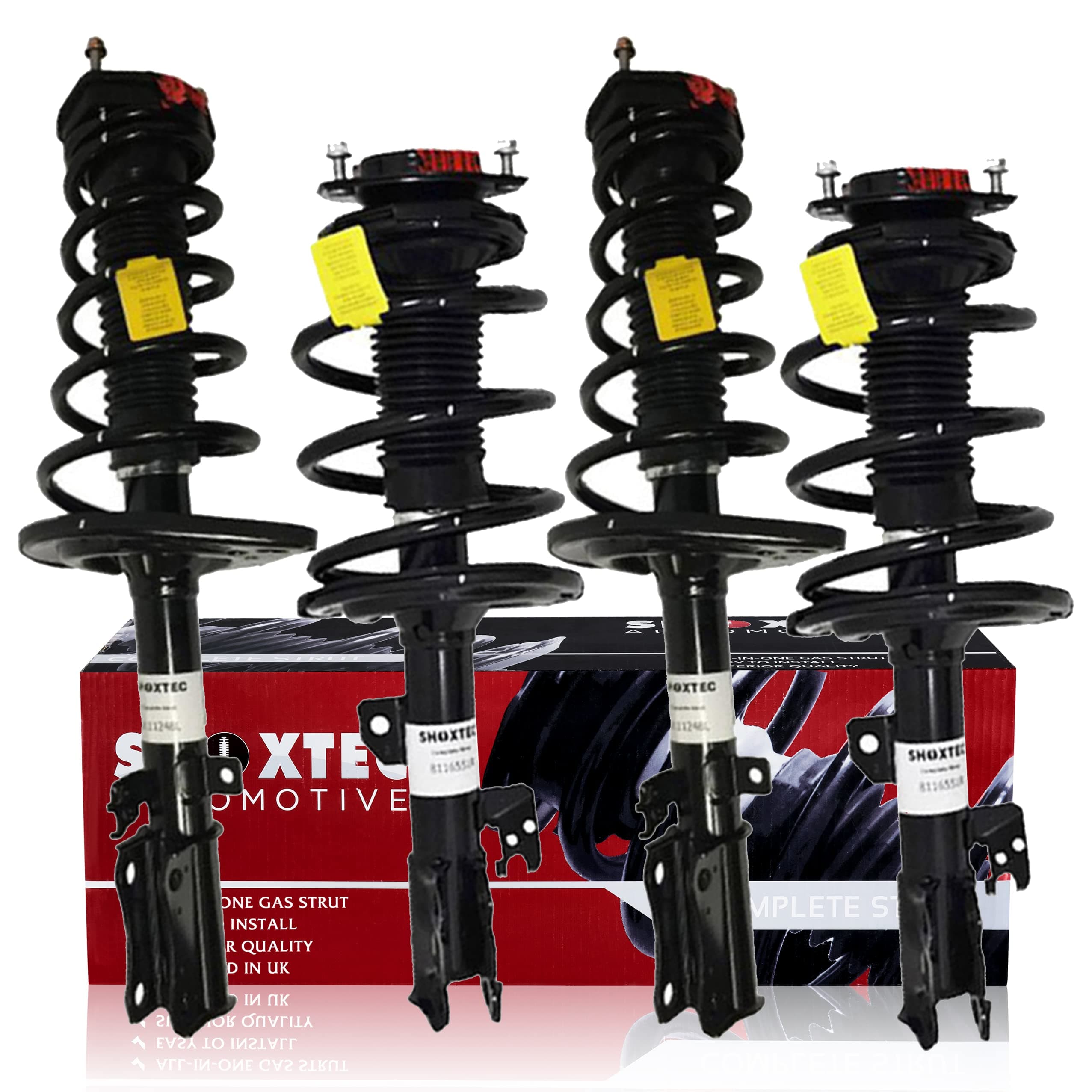 SHOXTECFull Set Complete Struts Coil Spring Assembly Replacement for 2007-2009 Lexus ES350 2008-2012 Toyota Avalon 2007-2011 Toyota Camry Repl Part no.11741 11742 172310 172309