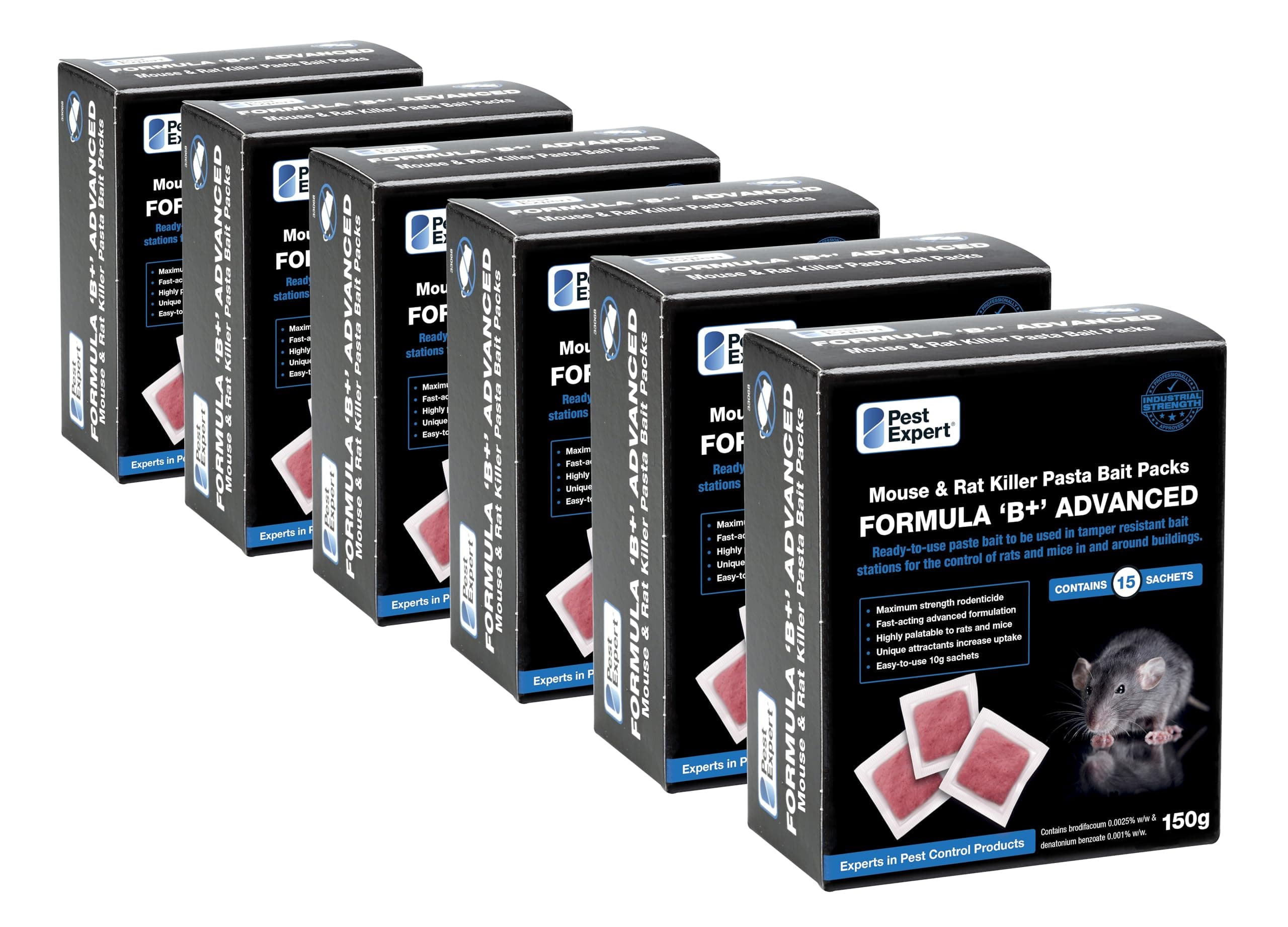 Pest Expert Formula 'B+' Advanced Mouse Killer Poison Pasta Bait Sachets 900g (6 x 150g)