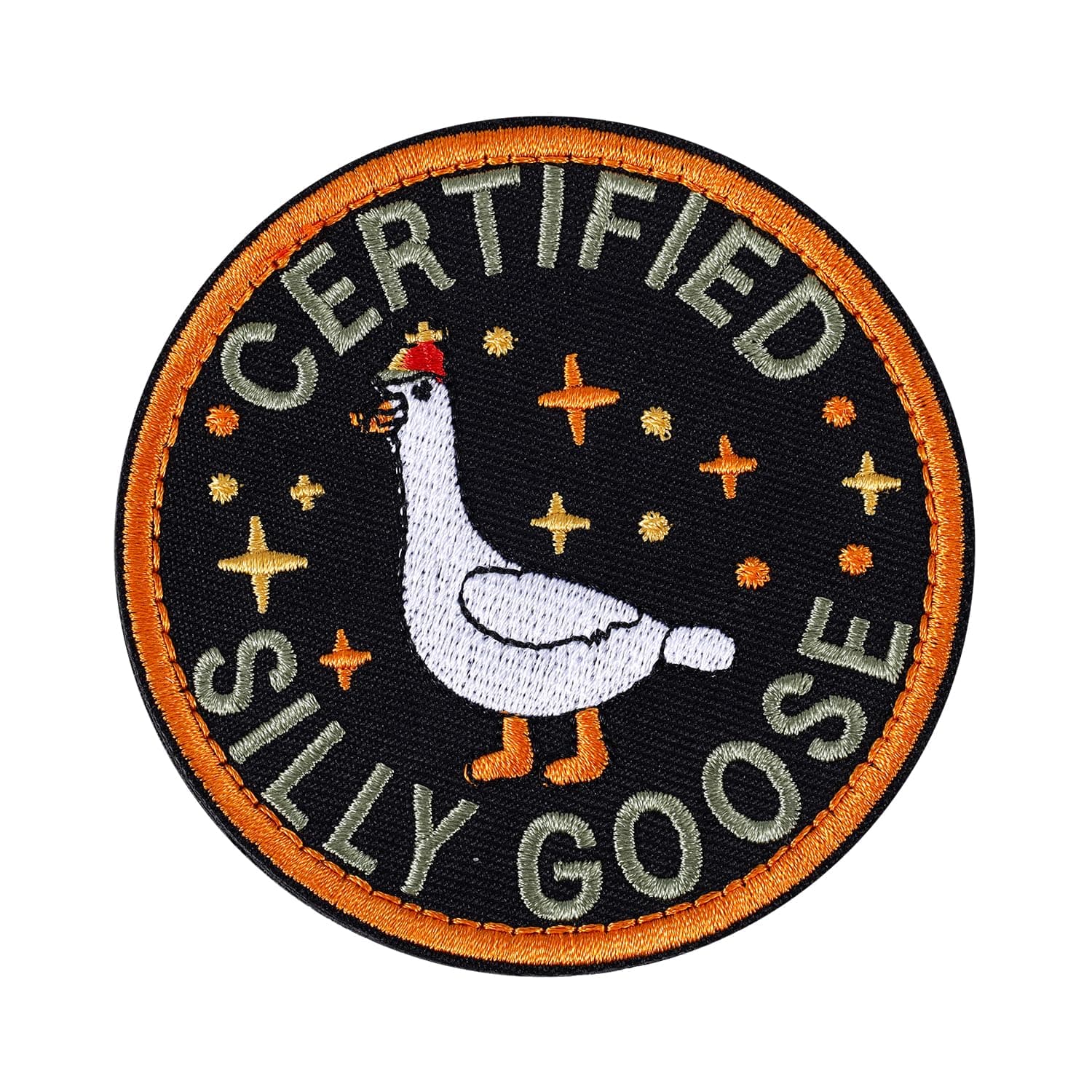 Funny Goose Patch, 3.15 Inch Embroidered Patch for Backpacks Cute Loop Patches Sew On Military Tactical Animal Applique for Dog Harness DIY Accessories for Backpack Dog Vest Hat Bag Clothing
