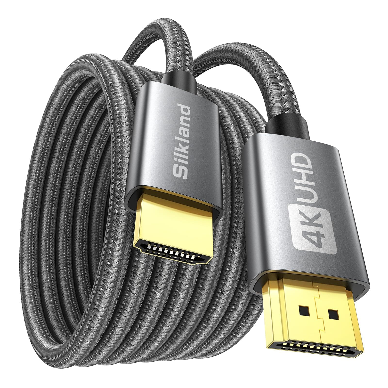 4K HDMI Cable 2M, Nylon Braided 18Gbps High Speed, Support 4K@60Hz, 2K@144Hz/120Hz, ARC, HDR, 3D, Ethernet, Compatible with TV, Blu-ray Player, PS5/PS4, DVD, Xbox, Soundbar, Sky, PC, Laptop