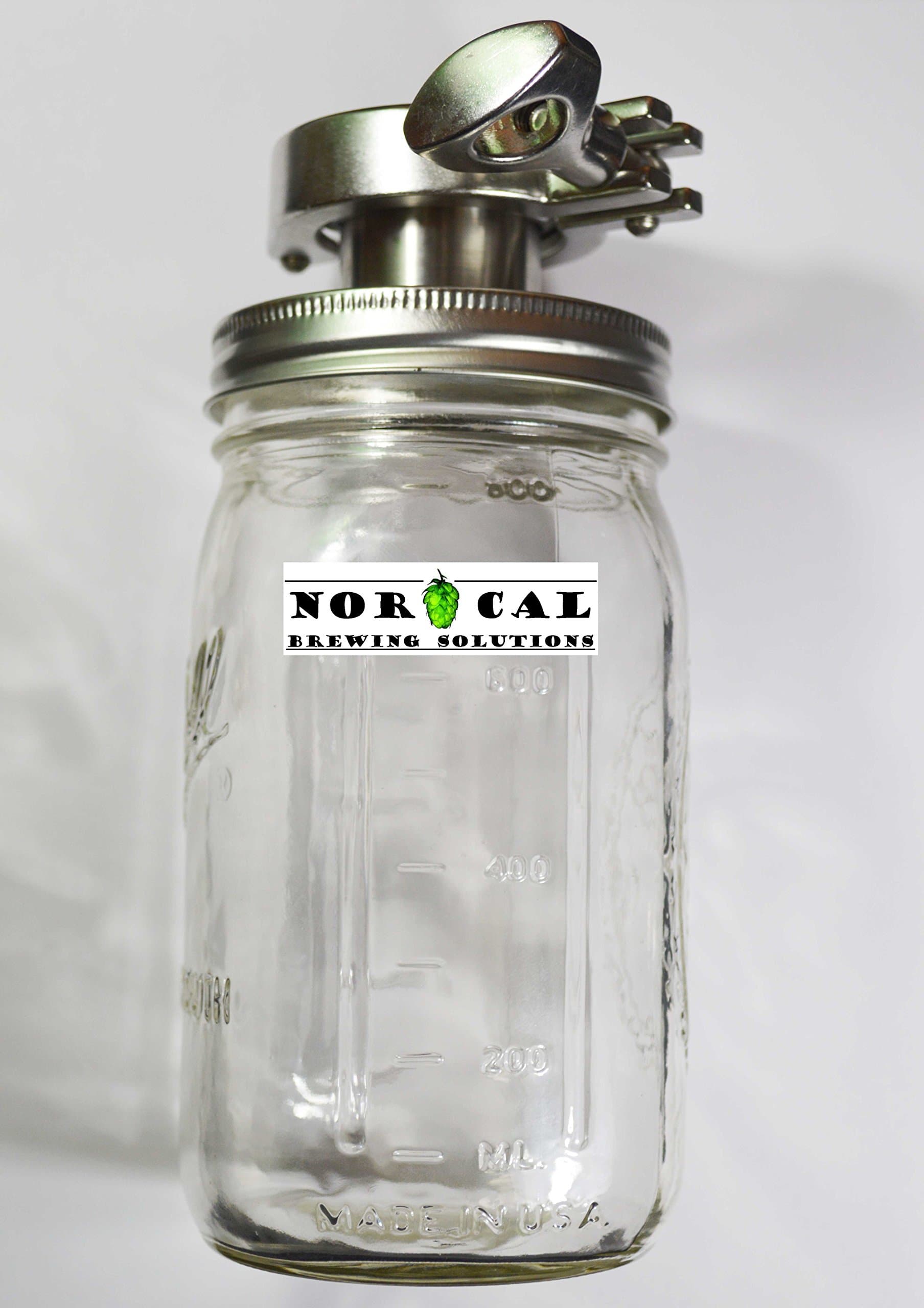 Norcal Brewing Solutions Ultimate 1.5 Inch Tri Clover 32 Ounce Canning JAR Yeast Harvester for Conical Fermenter