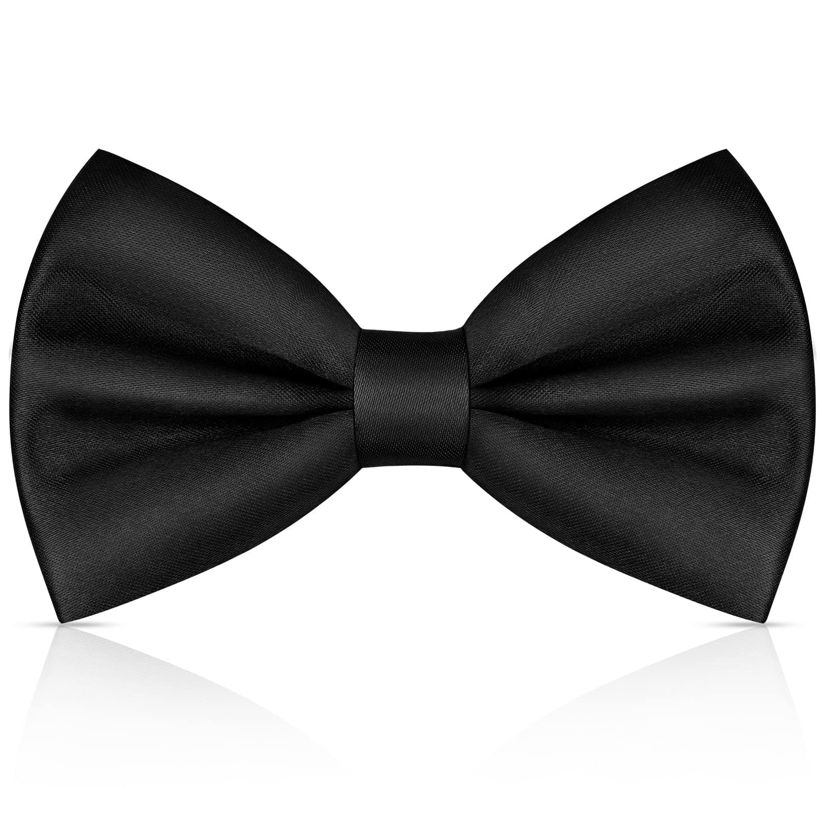 URAQT Men's Bow Tie, Classic Solid Color Pre-Tied Bow Tie for Men, Satin Tux Bowtie, Adjustable Formal Neck Bowtie for Parties, Wedding
