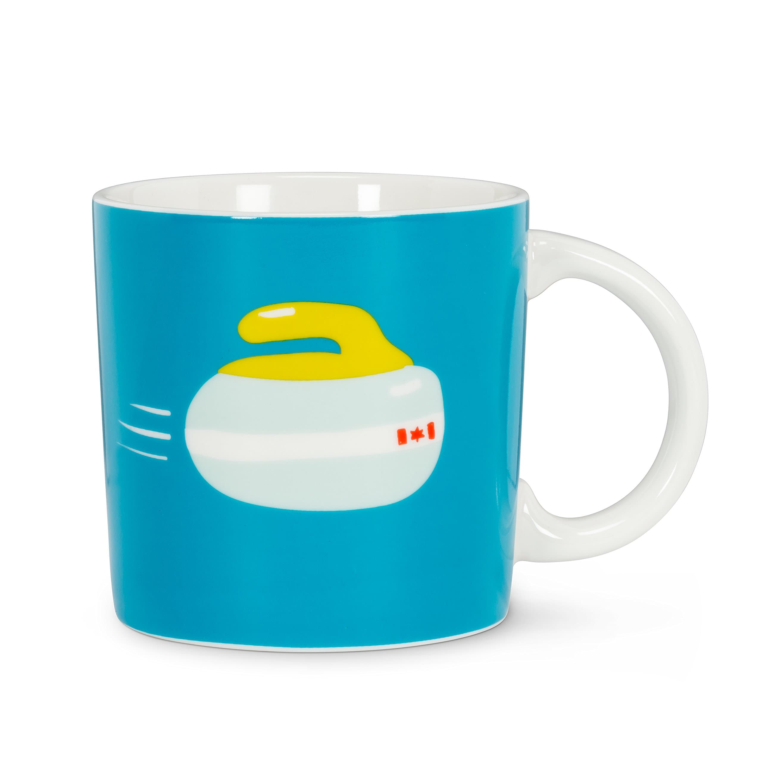 Abbott Collection 27-WT Graphic Curling Rock Mug, 3.5 inches H