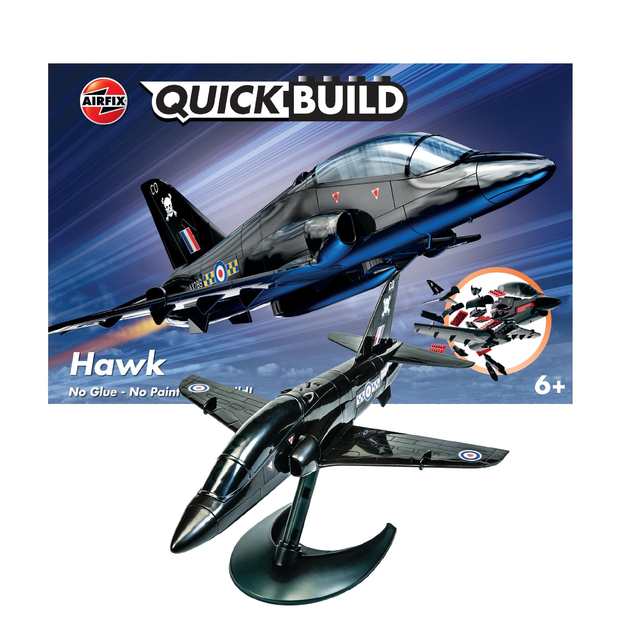 Quick Build Hawk Aircraft Model Kit, Multi Color