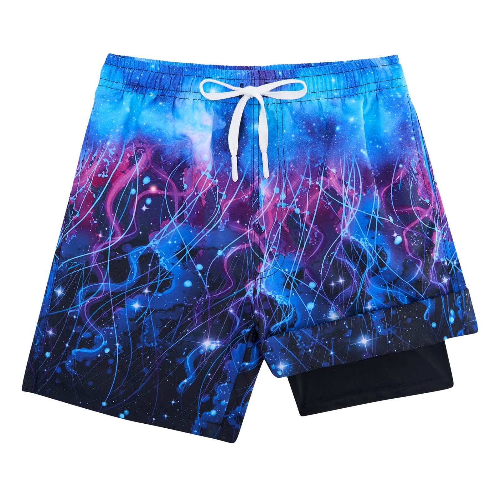 TUONROAD Boys Swim Trunks with Compression Liner Quick Dry Board Shorts with Boxer Brief Lined Bathing Suit 8-20 Years