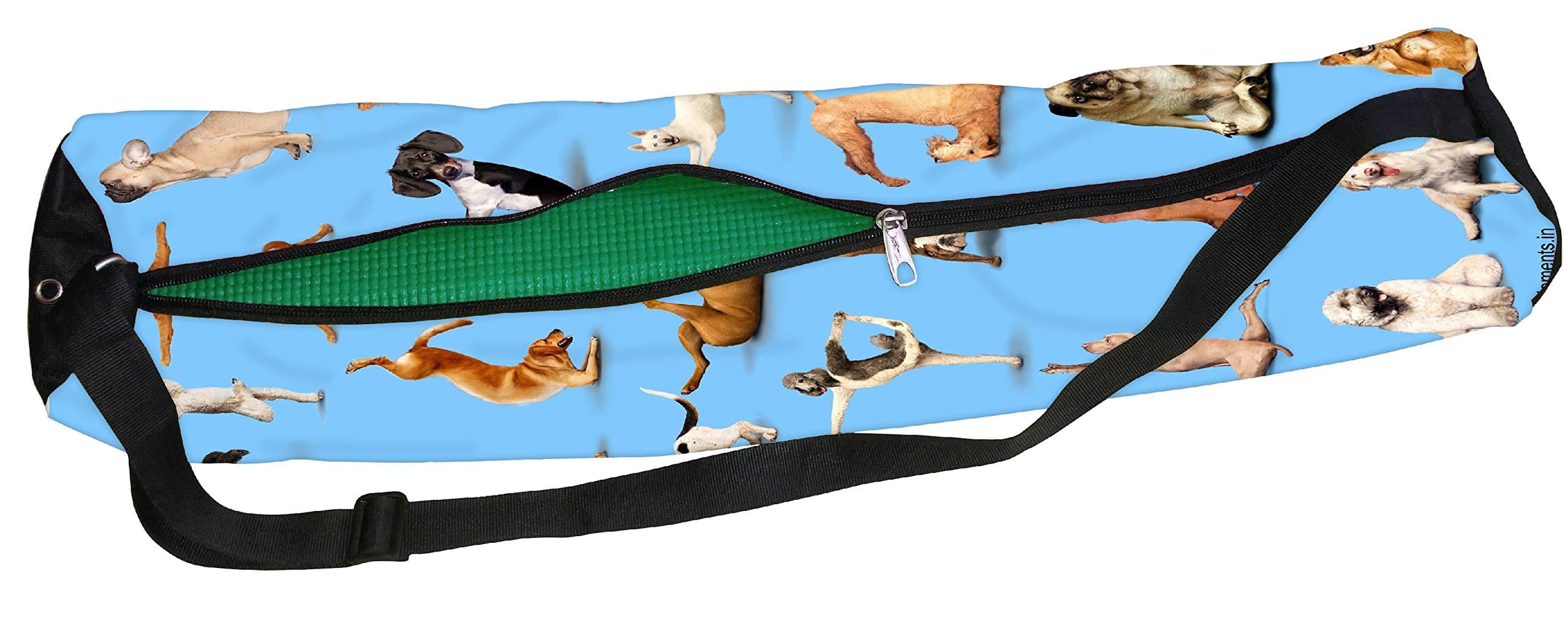 Active Elements Direct from Factory - Canvas Yoga Mat Bag/Cover. Easy Fit up to 4 mm Thick Yoga Mat. Print Design : Pets/Dogs Yoga Posture asana- dharana, dhyana, Niyama, pranayama etc