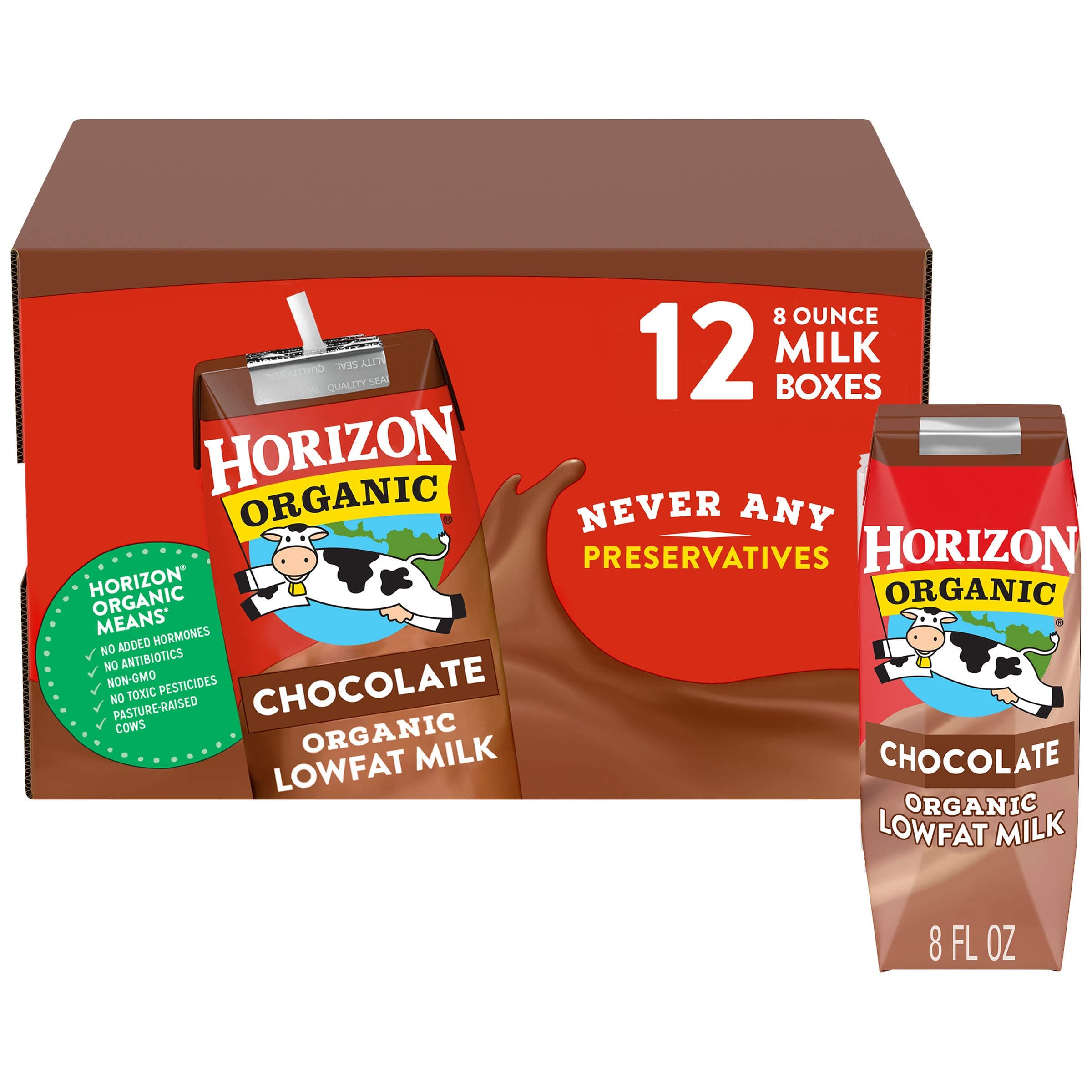 Shelf-Stable 1% Lowfat Milk Boxes, Chocolate, 8 Fl Oz, 12 Pack