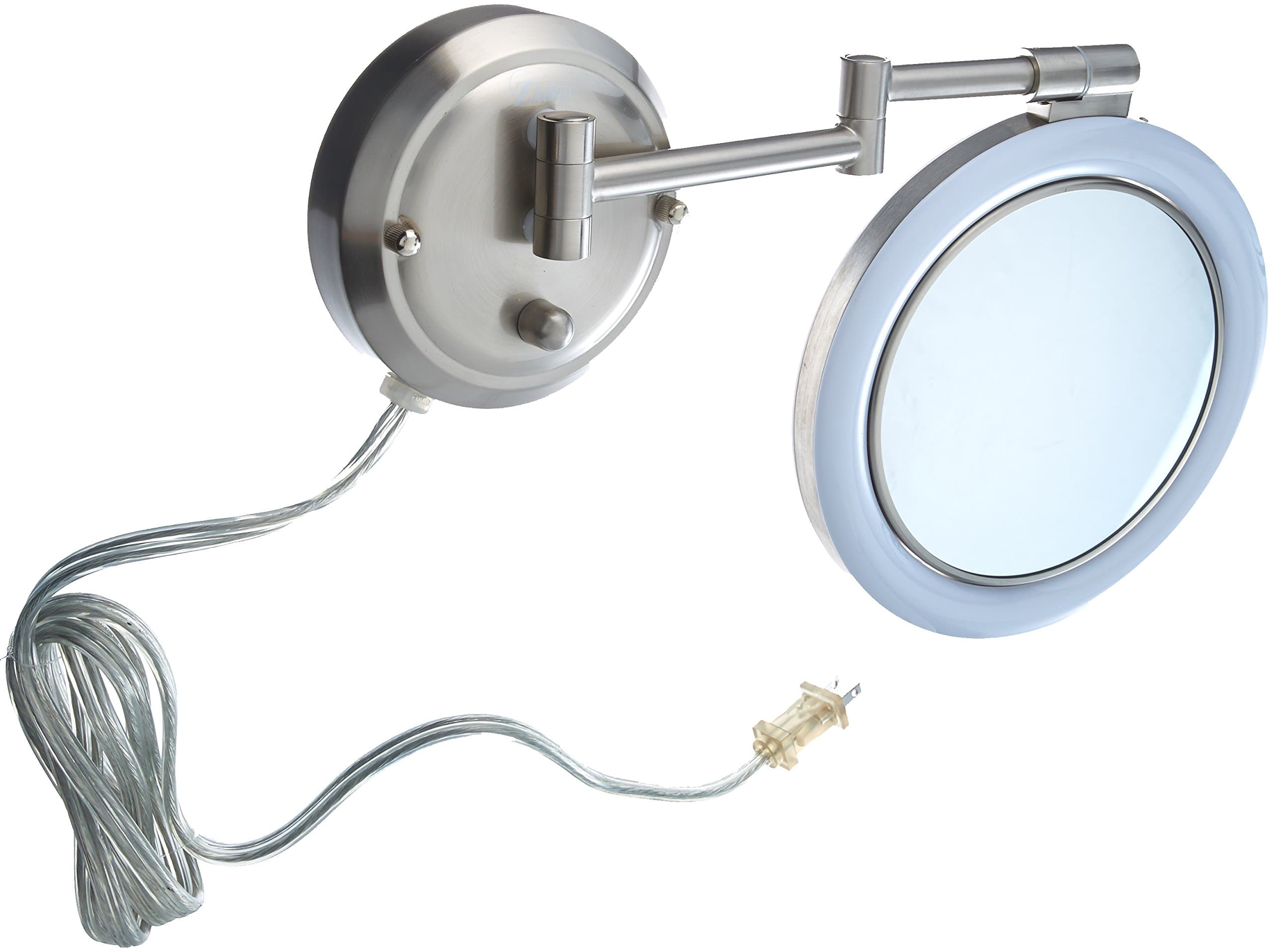 Zadro 10X/1X Magnification Surround Lighted Dual-Sided Dimmable, Wall Mirror, Satin Nickel Finish
