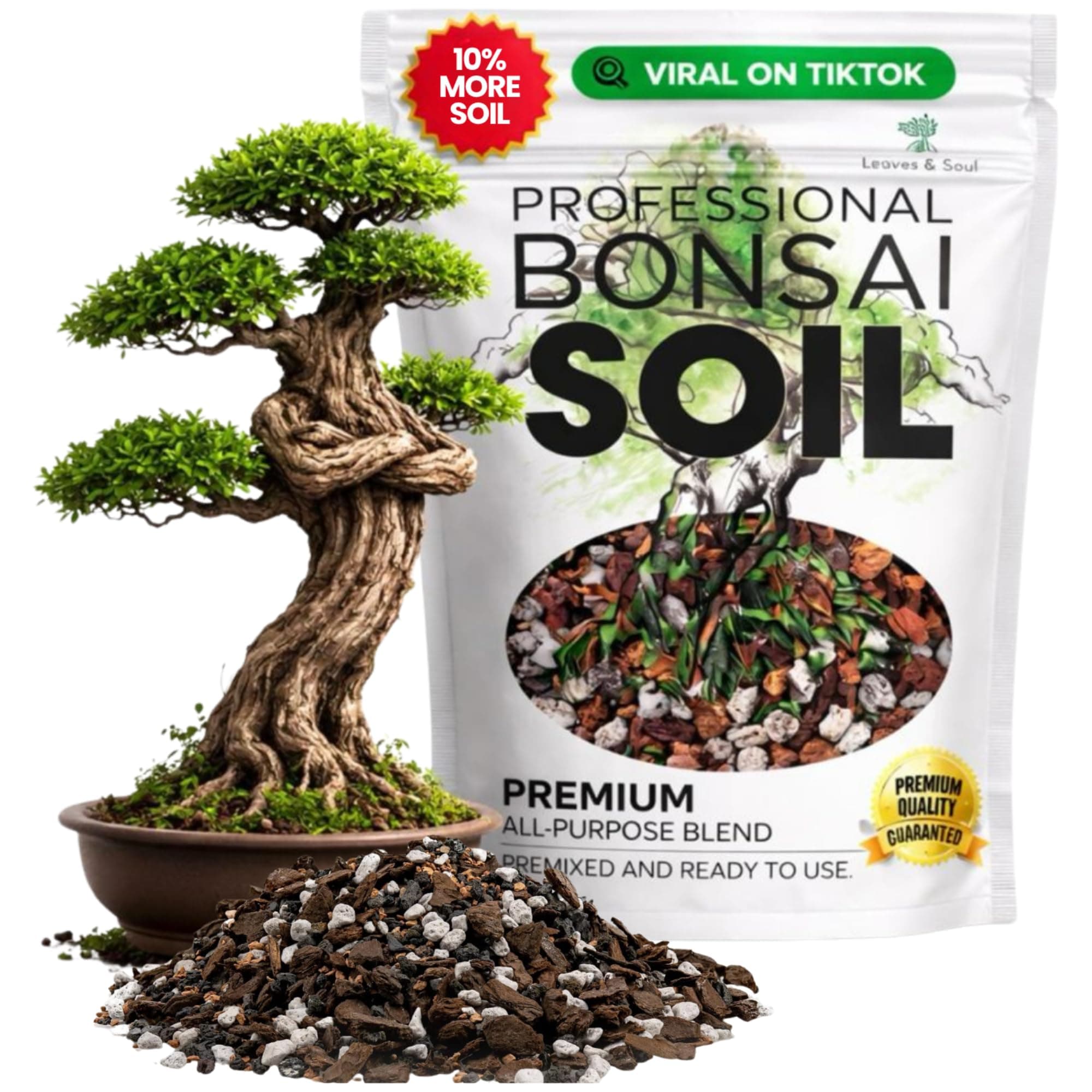 - Bonsai Soil Premium All Purpose Blend | Pre-Mixed Ready to Use for Fast Drainage | Large 2.2 Quarts | Lava, Limestone Pearock, Calcined Clay and Pinebark | Made in USA