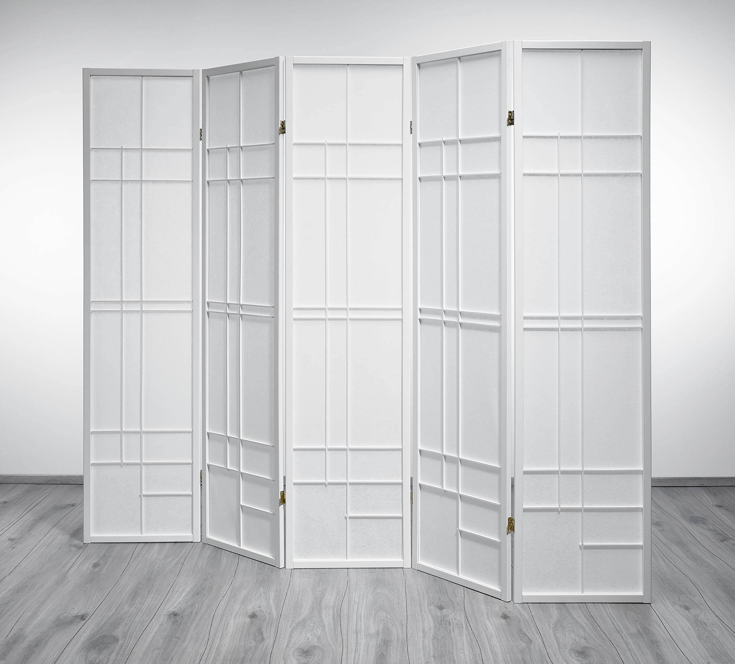 Trend Shoji Room Divider Screen - White 5 Panels