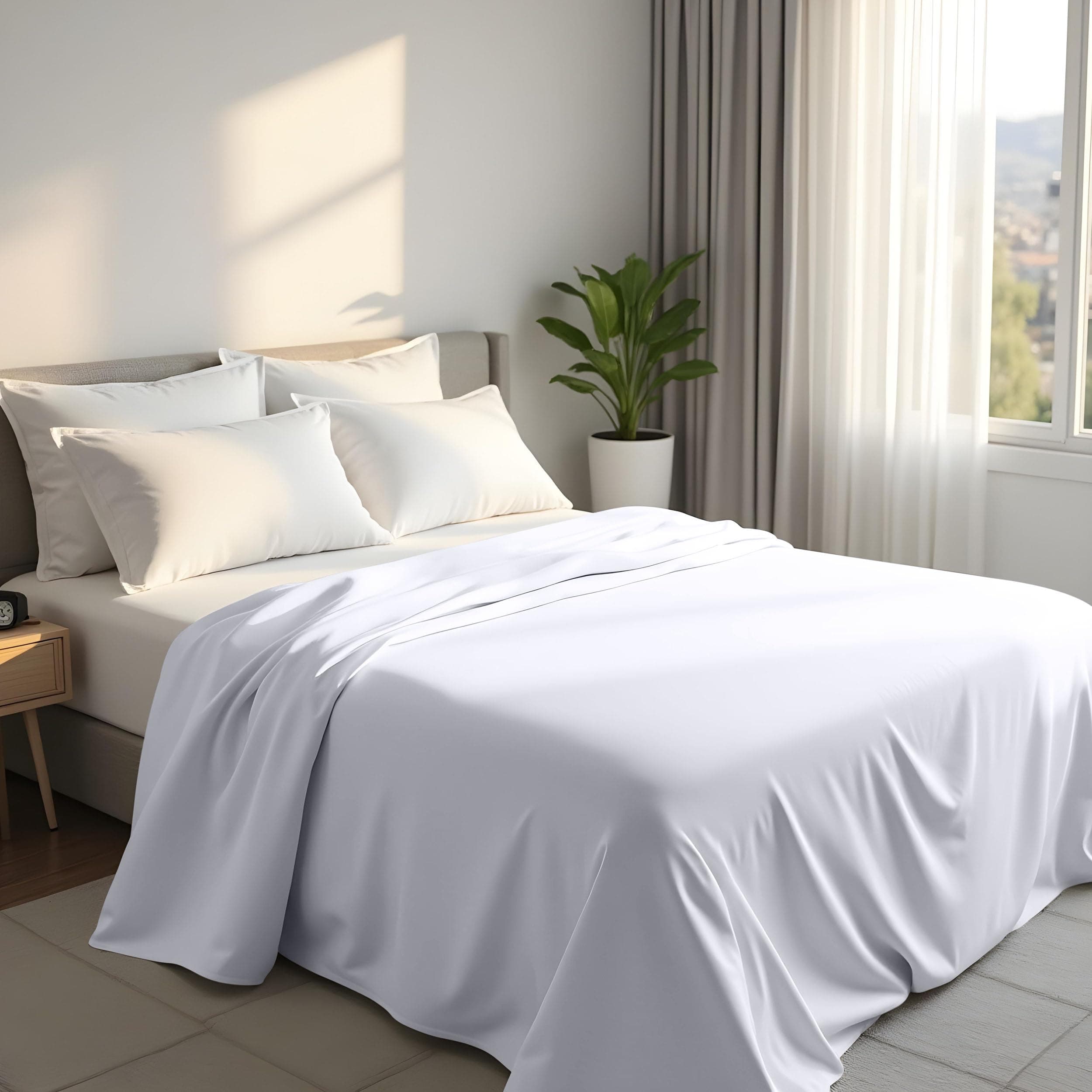 Utopia Bedding - Flat Sheet King Size - OEKO-TEX Certified - Easy Care Soft Brushed Polyester - Microfiber Fabric - Wrinkle, Shrinkage, and Fade Resistant - White