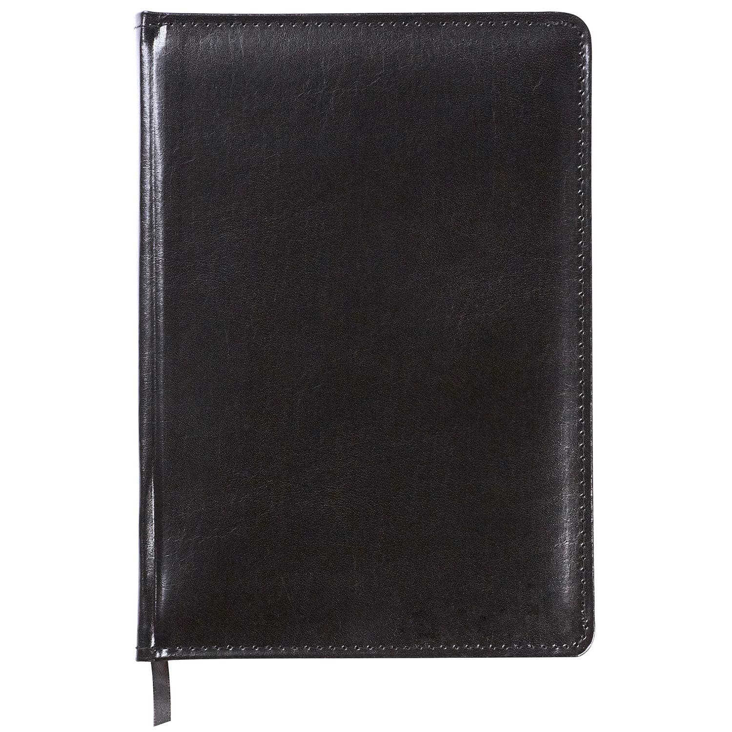 Large Black Leather Journal Notebook, 6.5'' x 9'', 192 Pages