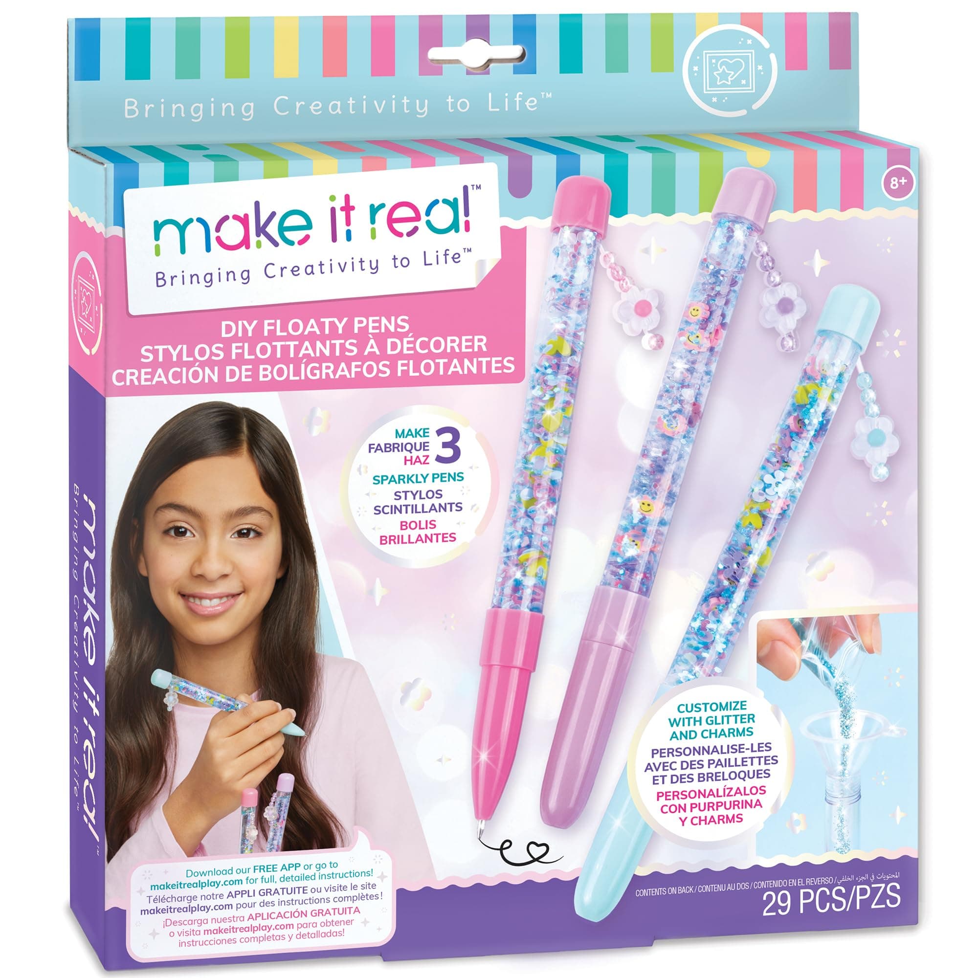 Plastic DIY Toys Set - DIY Floaty Pens, Pink