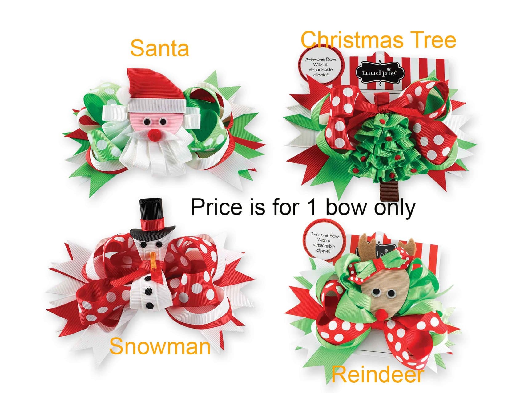 Mud Pie 3-In-One Bows 4 styles (sold separately)
