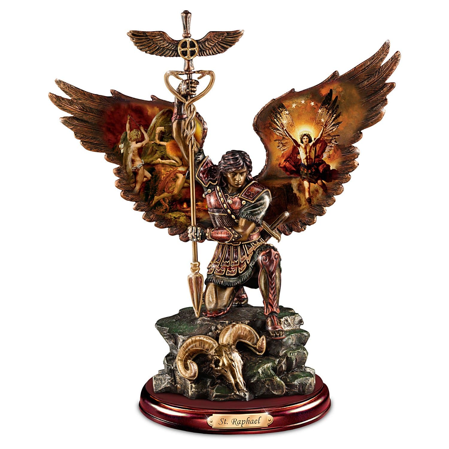 The Bradford Exchange St. Raphael: Merciful Healer Sculpture with Howard David Johnson Artwork