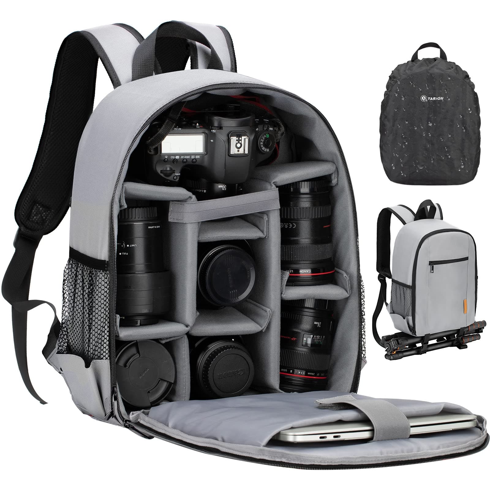 TARION Camera Backpack, Small Reflex Photo Backpack, Waterproof Camera Backpack, Lightweight and Compact Camera Bag with Rain Cover