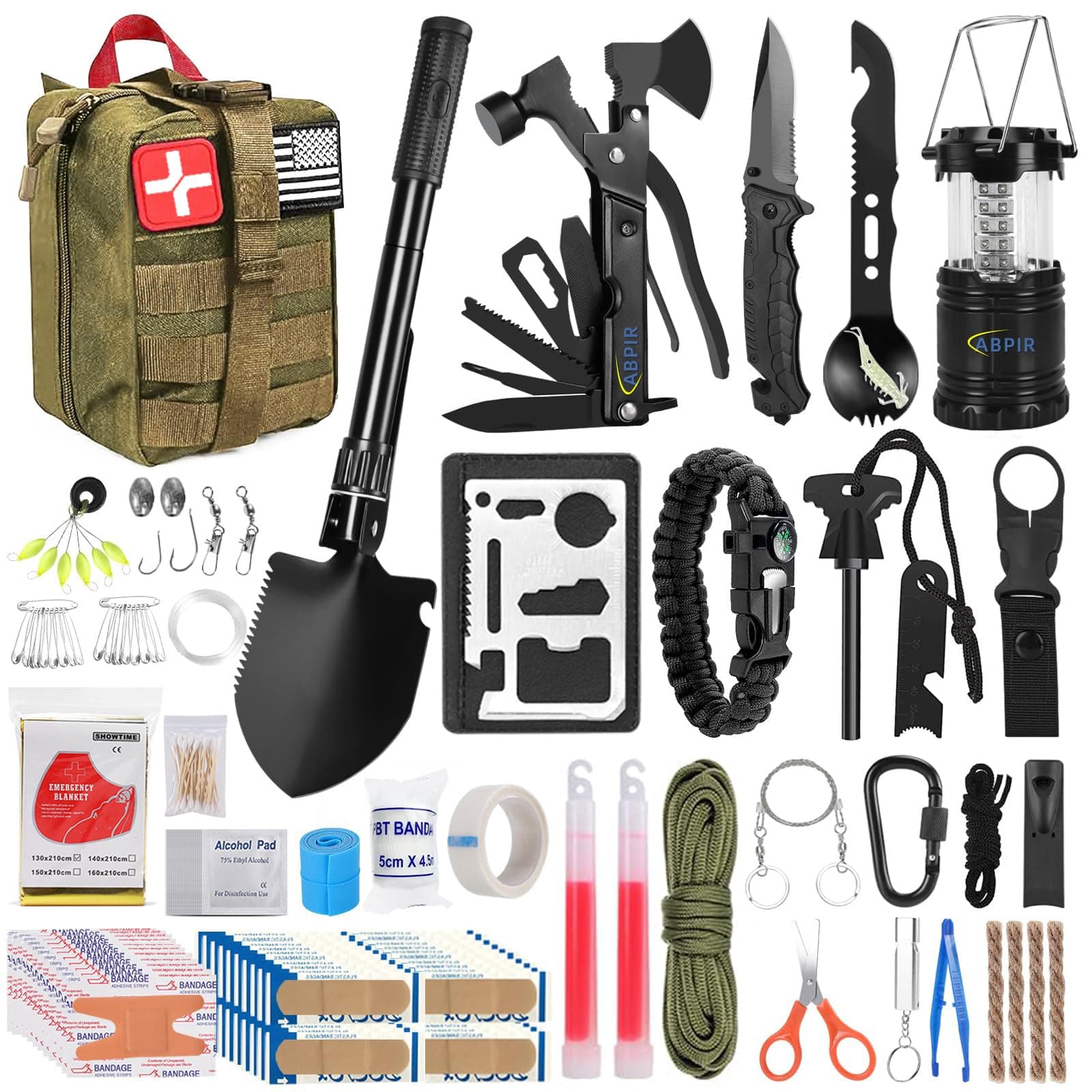Survival Kits, 170 PCS First Aid Kit/Trauma Kit with Essential Survival Gear Emergency Medical Supplies for Hiking Camping Backpacking Outdoor Adventure, Gifts for Him Dad Men Christmas