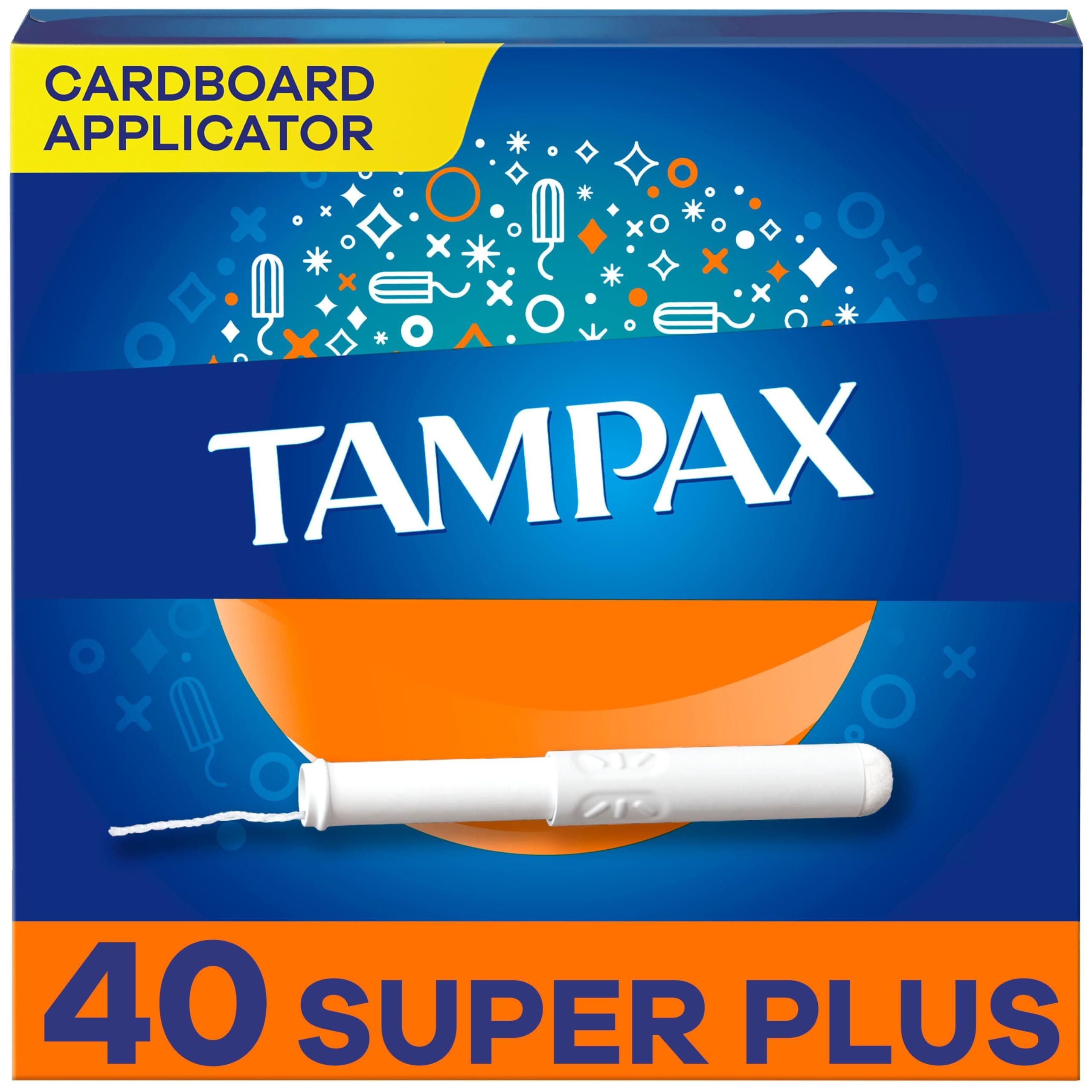 Cardboard Applicator Tampons, Super Plus Absorbency, Unscented, 40 Count