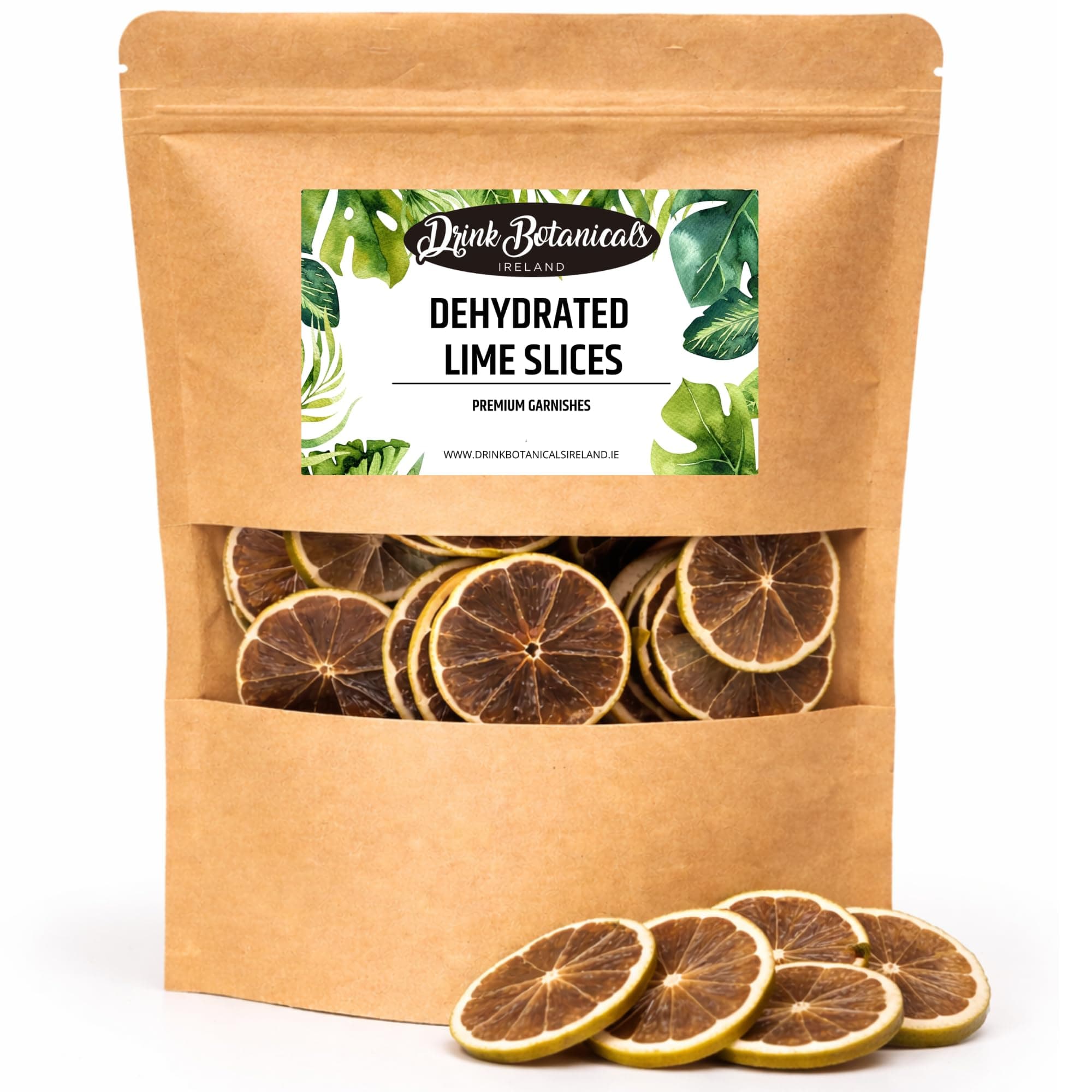 Dehydrated Dried Lime Slices | Lime Wheels | 110 + Slices Approx | 100% Natural No Added Sugars | For Cocktails, Wreath Making, Tea, Cakes, Decoration | Dried Limes For Cocktails | 3.5 oz |100 Grams